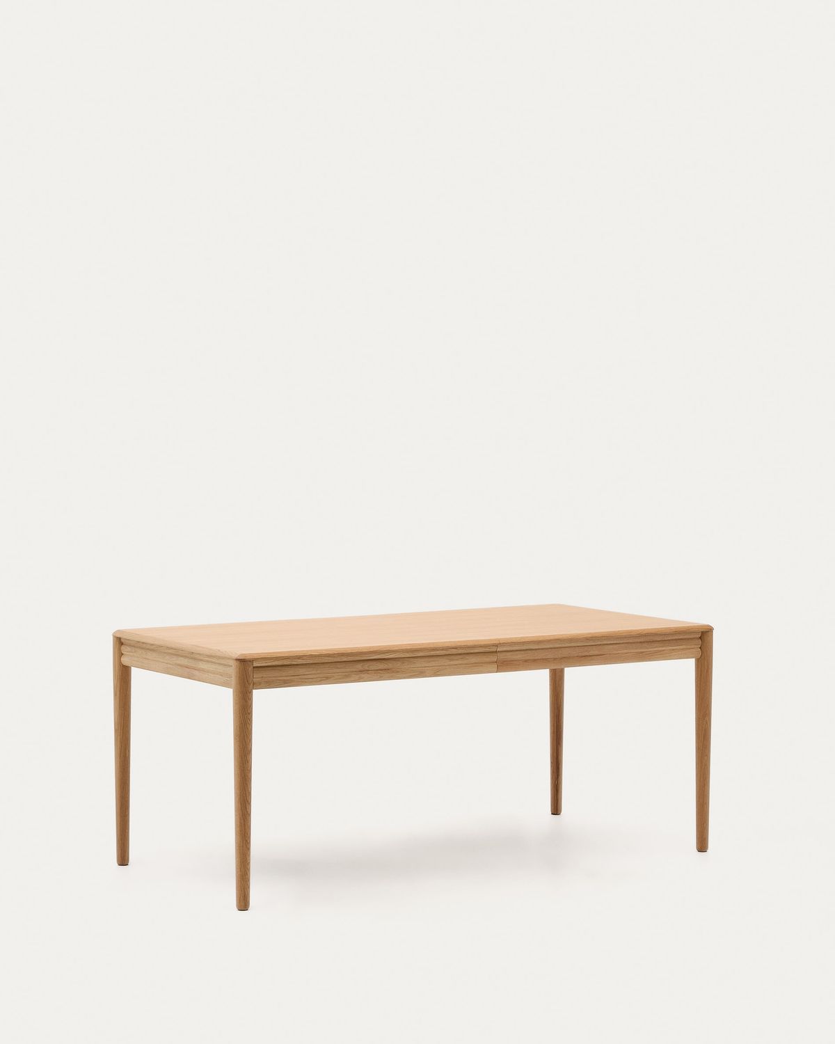 Mesa extensible Lenon chapa y  madera maciza de roble FSC MIX Credit natural 160(200)x90 cm