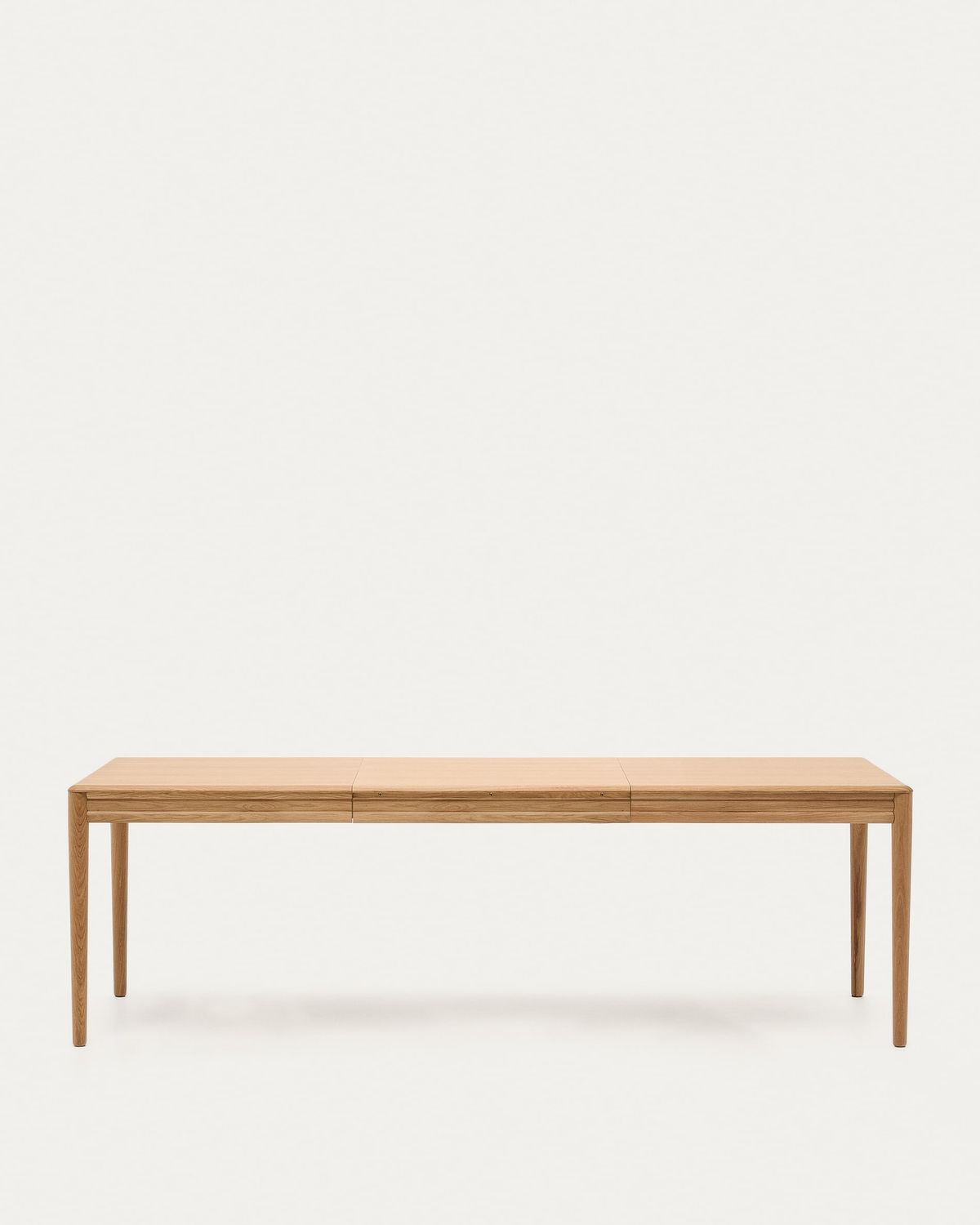 Mesa extensible Lenon chapa y  madera maciza de roble FSC MIX Credit natural 160(200)x90 cm