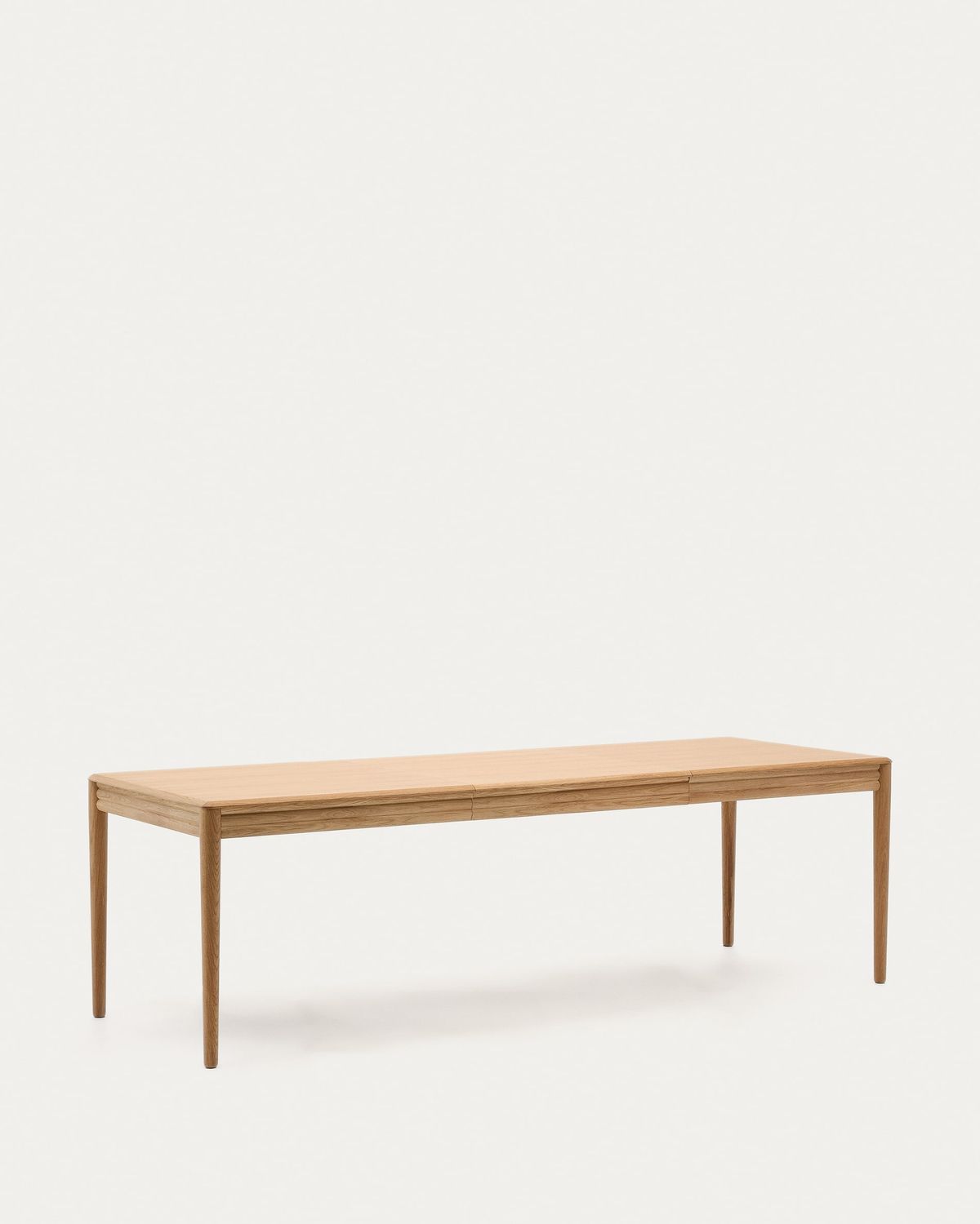Mesa extensible Lenon chapa y  madera maciza de roble FSC MIX Credit natural 160(200)x90 cm