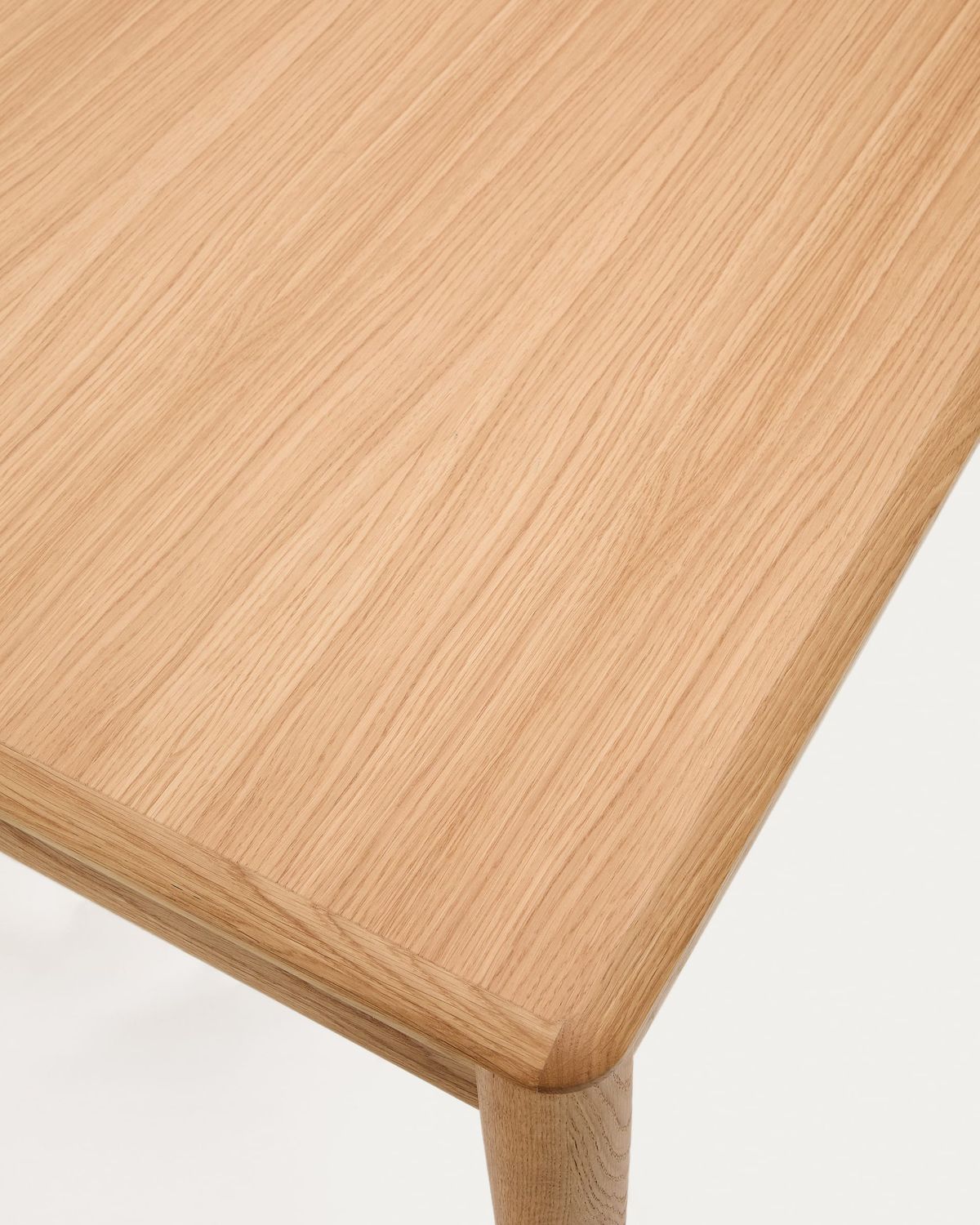 Mesa extensible Lenon chapa y  madera maciza de roble FSC MIX Credit natural 160(200)x90 cm