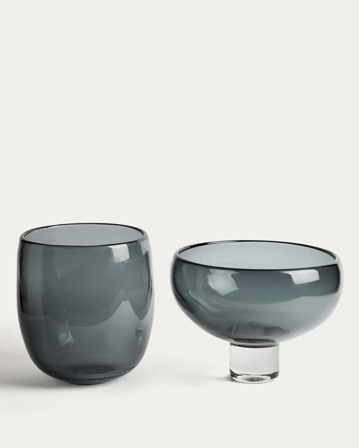 Centro de mesa Sirau de vidrio gris Ø24 cm