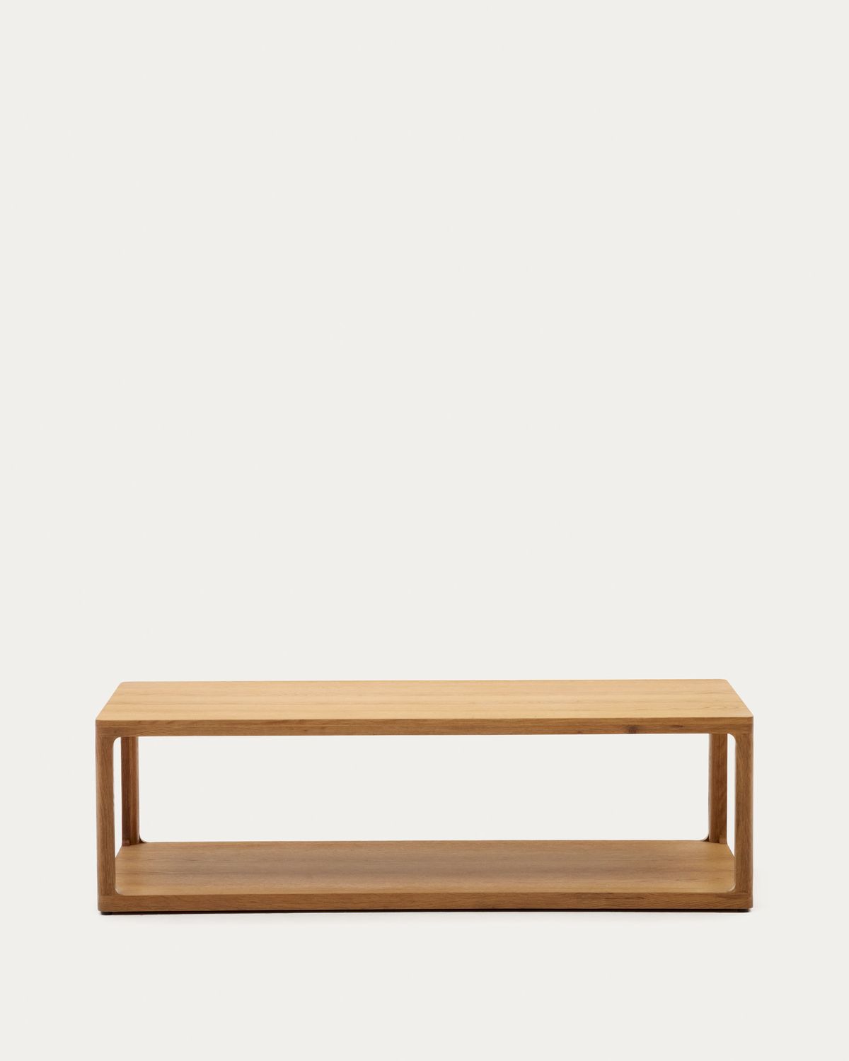 Mesa de centro Maymai de madera de roble 140 x 65 cm