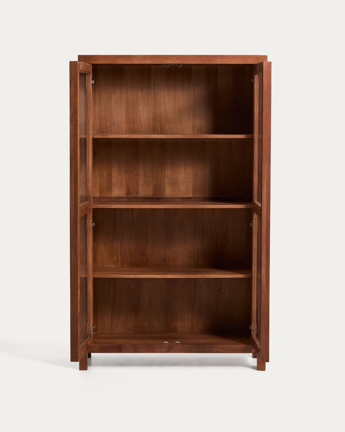Vitrina Norani de madera maciza y chapa de acacia 110 x 185 cm