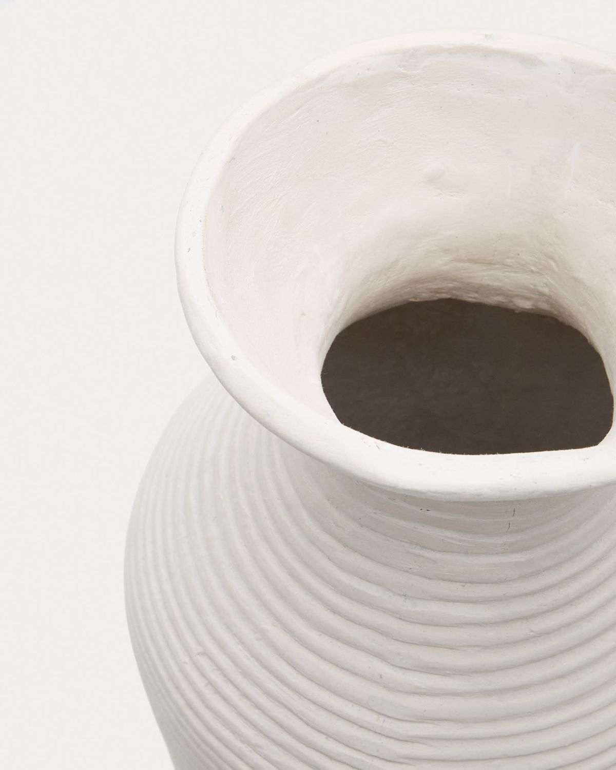 Jarrón Pria de papel maché blanco 72 cm