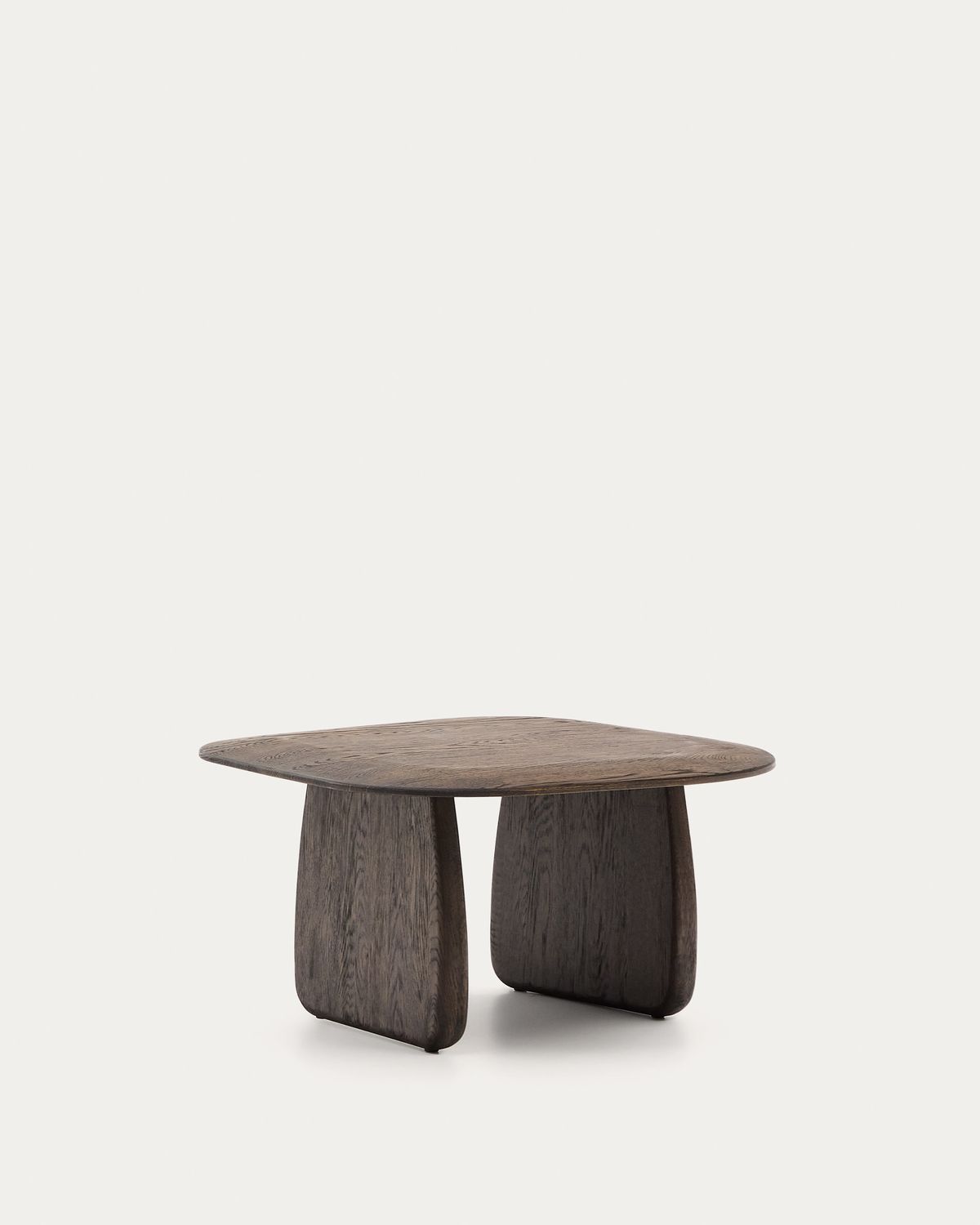 Mesa auxiliar Pirita de madera maciza de roble con acabado oscuro 71 x 70 cm FSC 100%