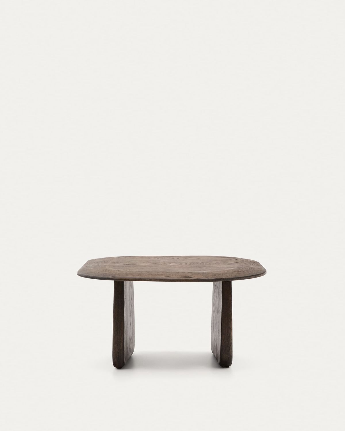 Mesa auxiliar Pirita de madera maciza de roble con acabado oscuro 71 x 70 cm FSC 100%