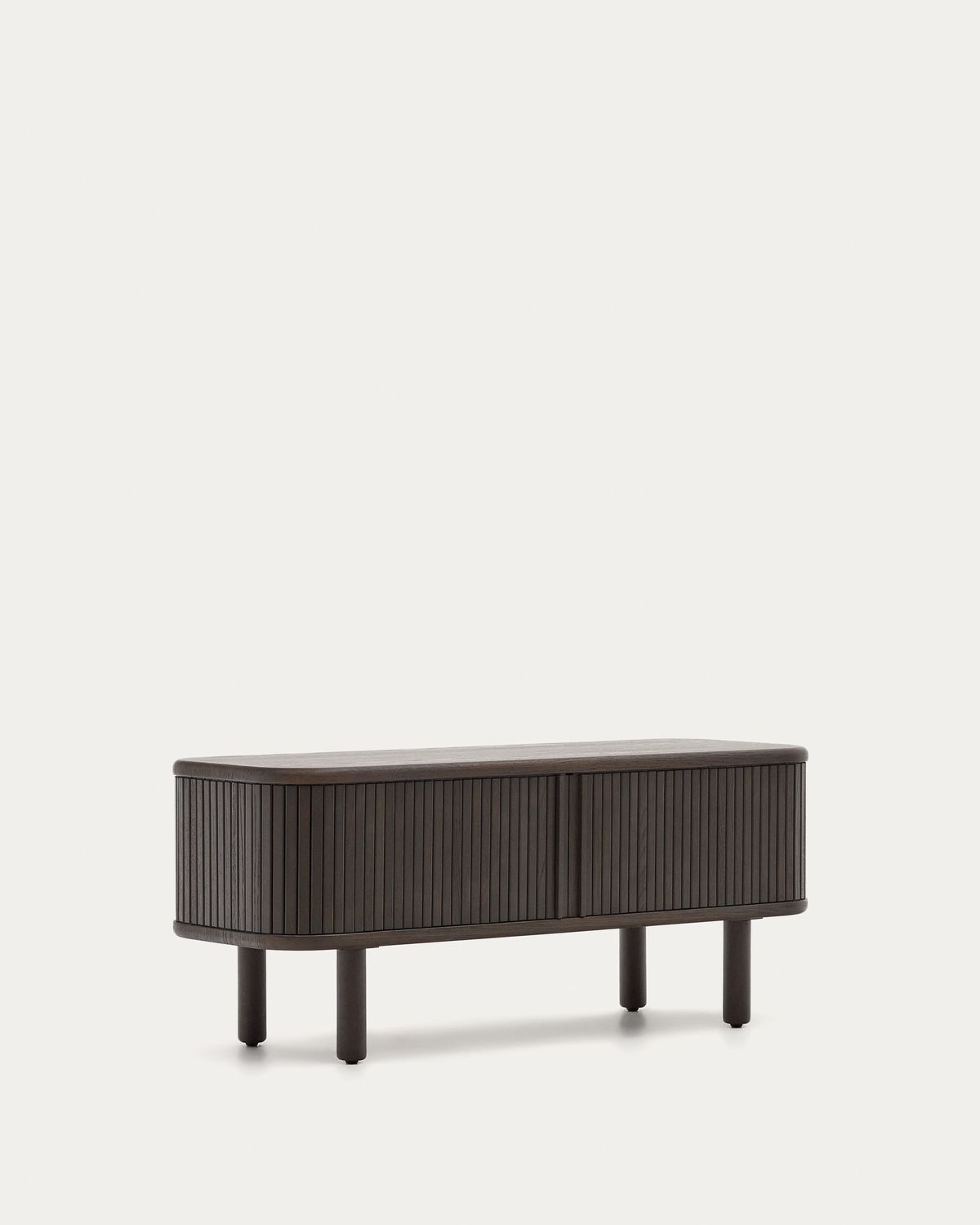 Mueble TV Mailen 2 puertas en chapa de fresno con acabado oscuro 120 x 50 cm