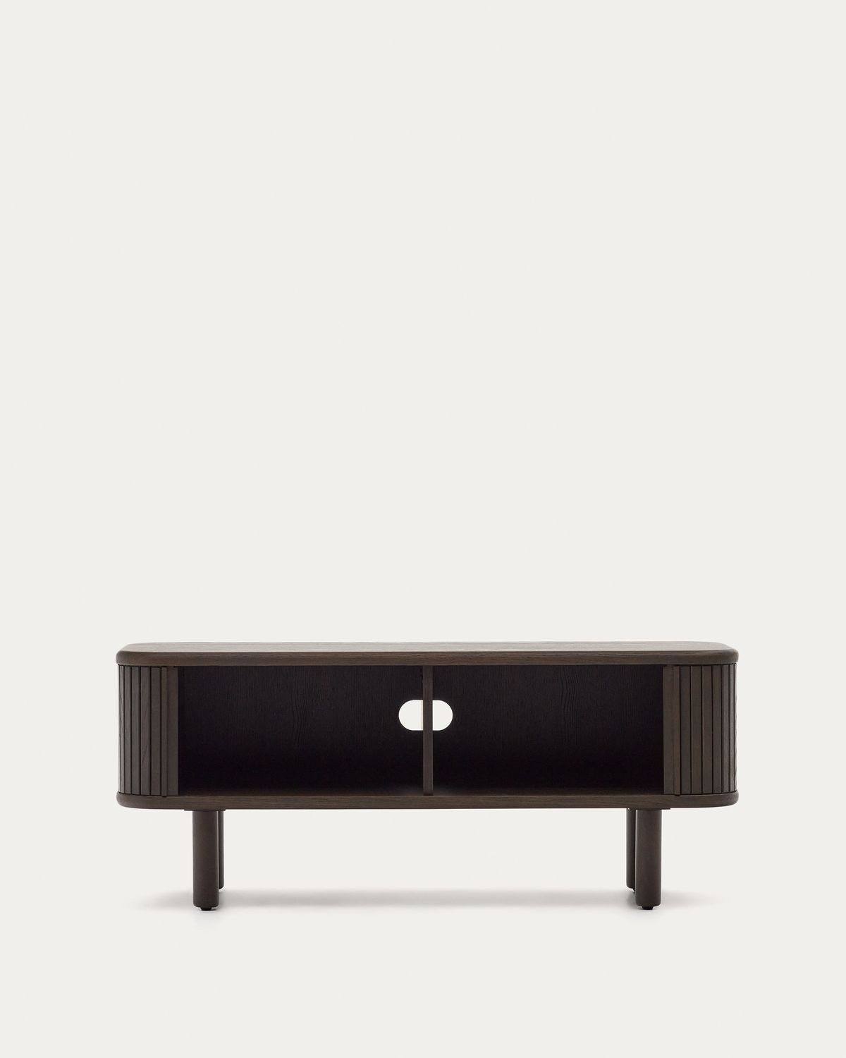 Mueble TV Mailen 2 puertas en chapa de fresno con acabado oscuro 120 x 50 cm