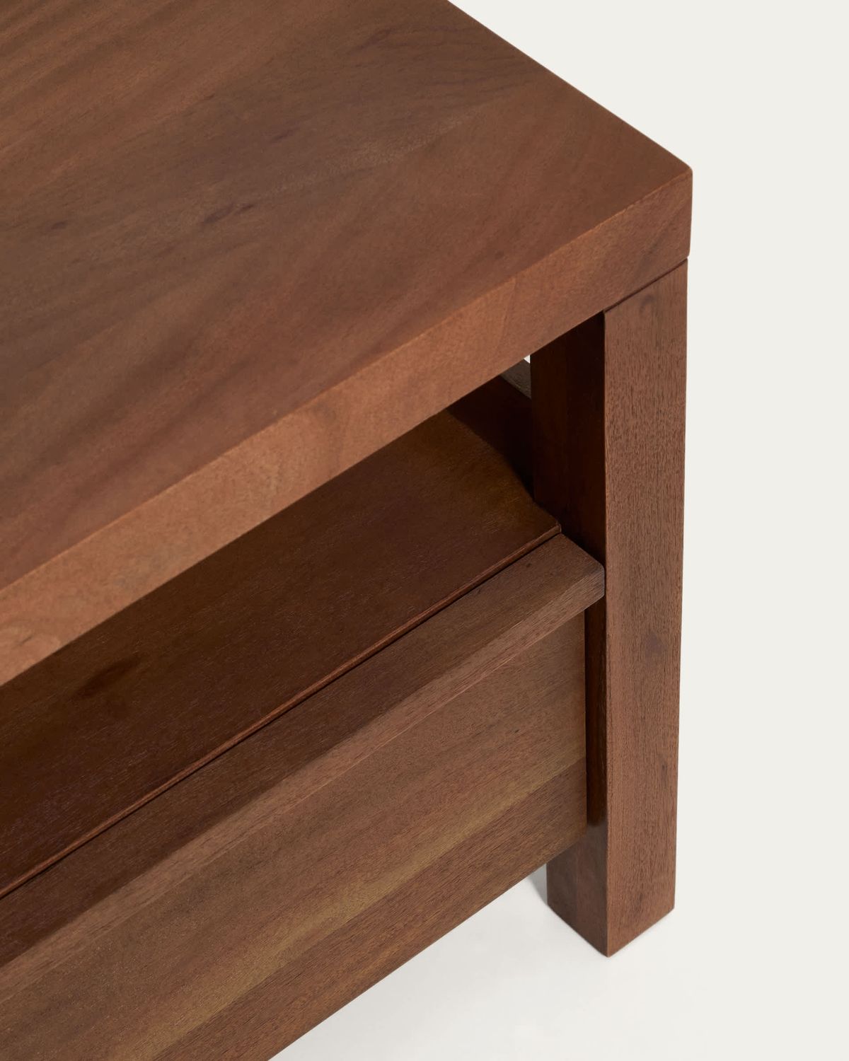 Mueble TV Norani de madera maciza y chapa de acacia 200 x 50 cm