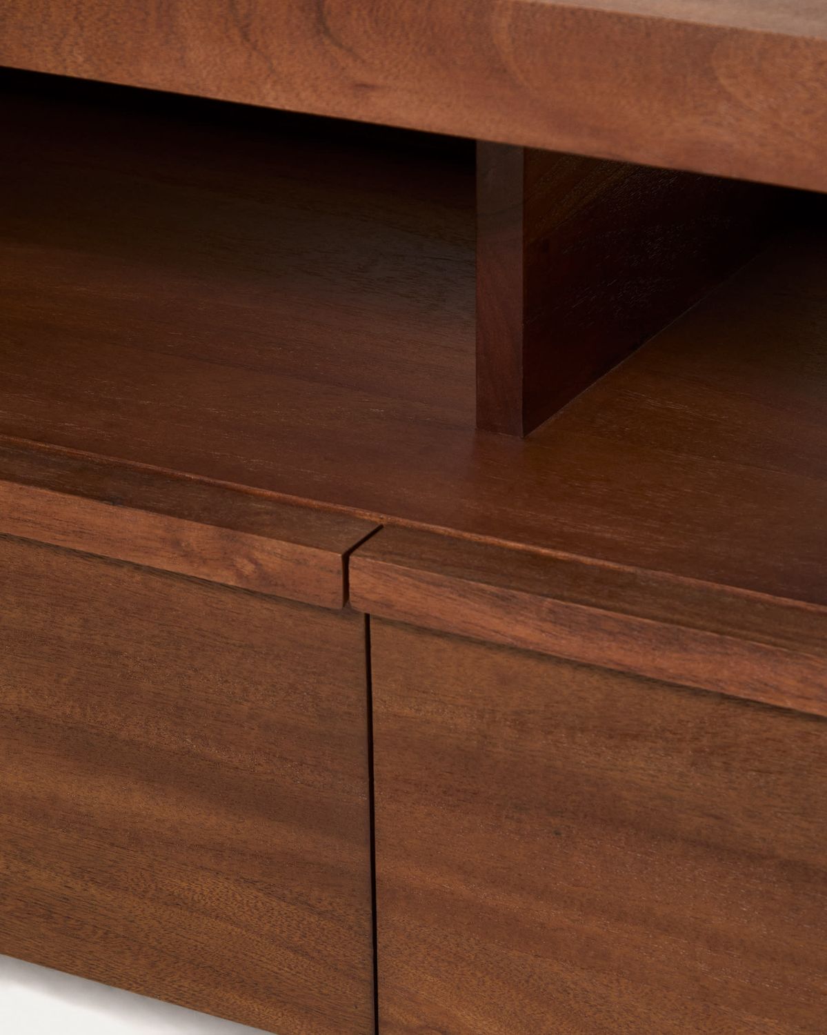 Mueble TV Norani de madera maciza y chapa de acacia 200 x 50 cm