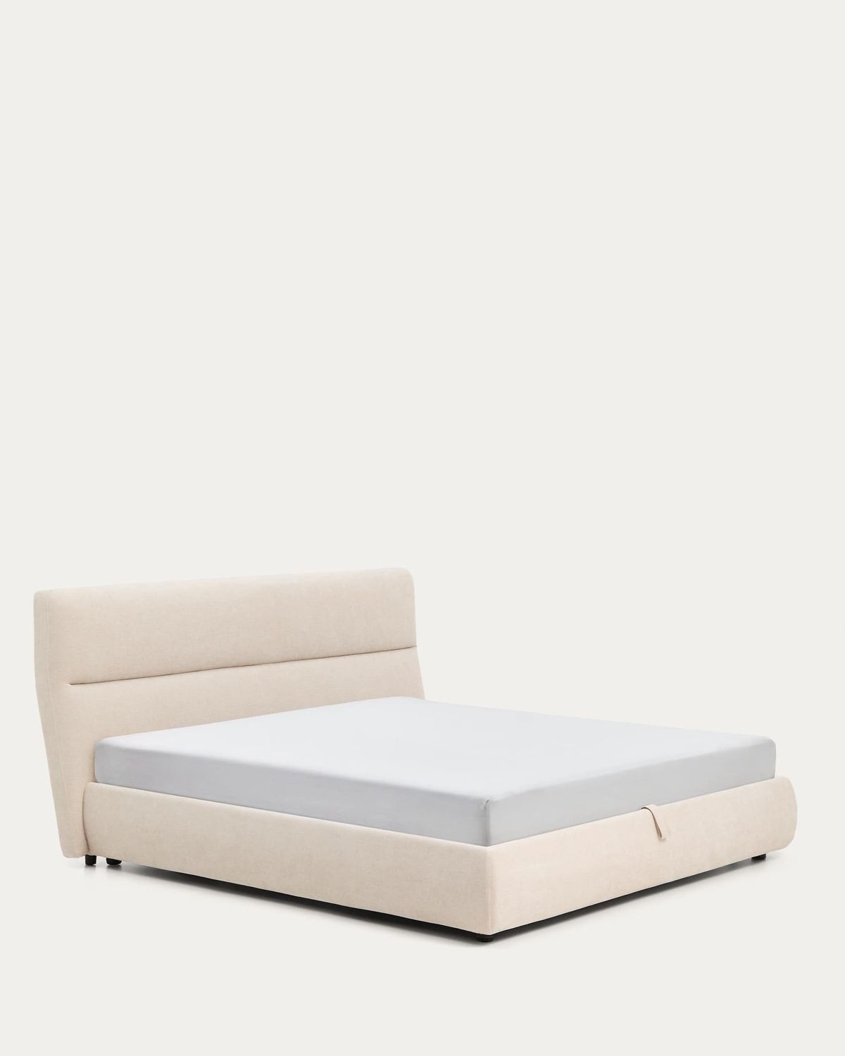 Cama desenfundable con canapé abatible Dafra de chenilla beige para colchón de 180 x 200 cm FSC 100%