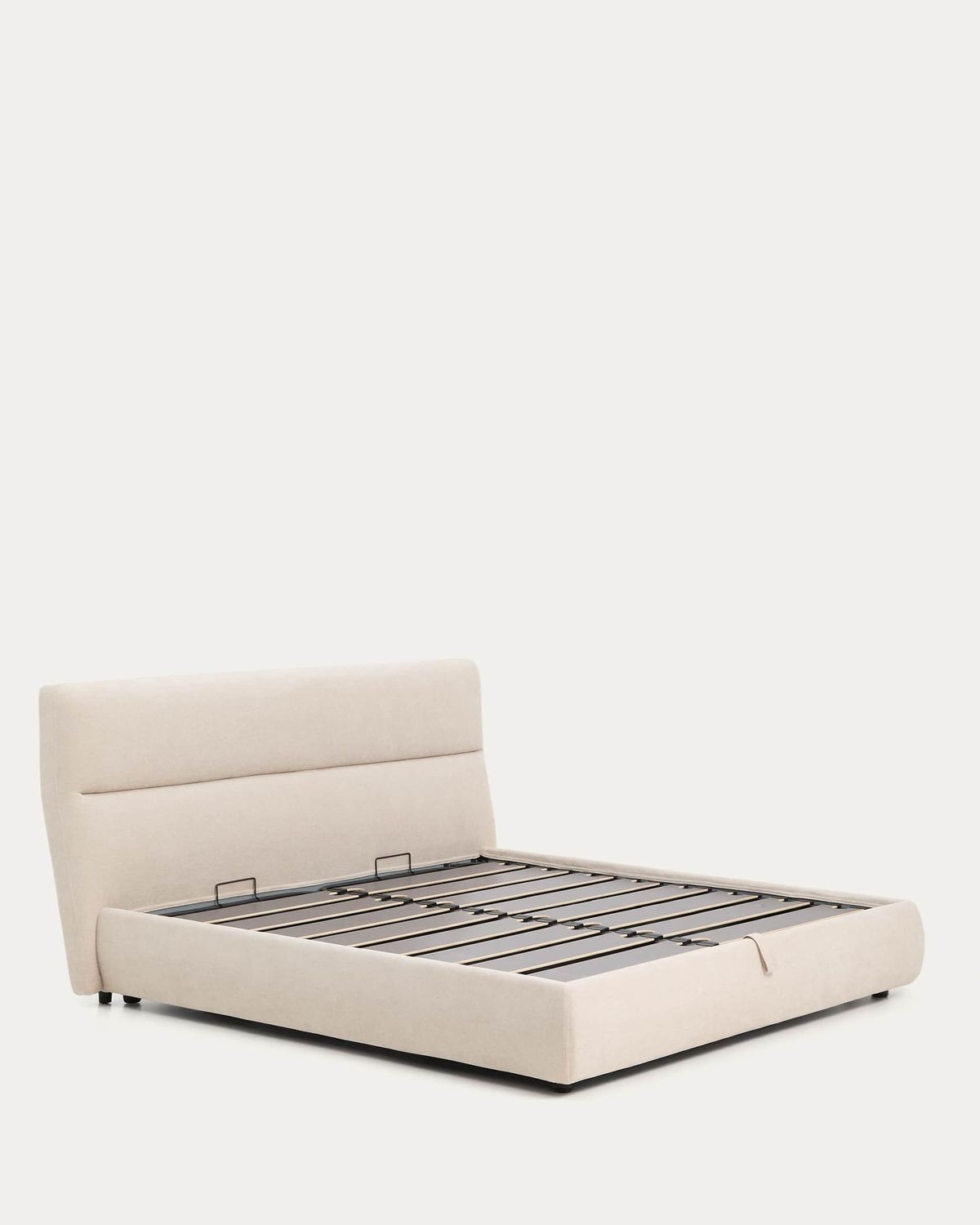 Cama desenfundable con canapé abatible Dafra de chenilla beige para colchón de 180 x 200 cm FSC 100%