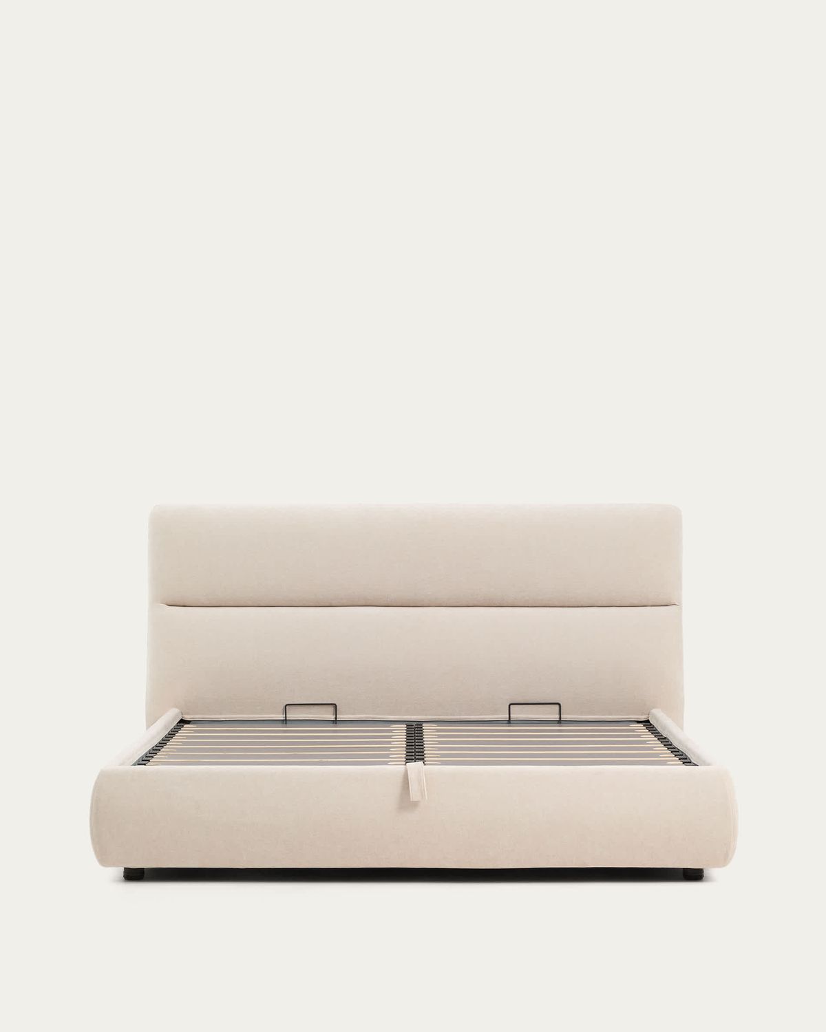 Cama desenfundable con canapé abatible Dafra de chenilla beige para colchón de 180 x 200 cm FSC 100%