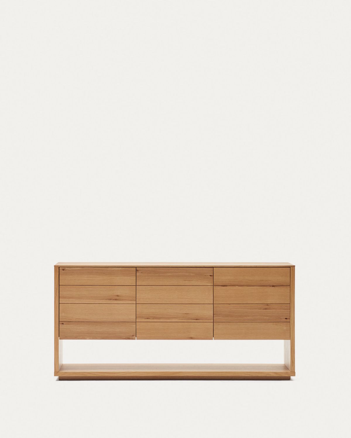Aparador Alguema 3 puertas en chapa de roble con acabado natural 151 x 73cm