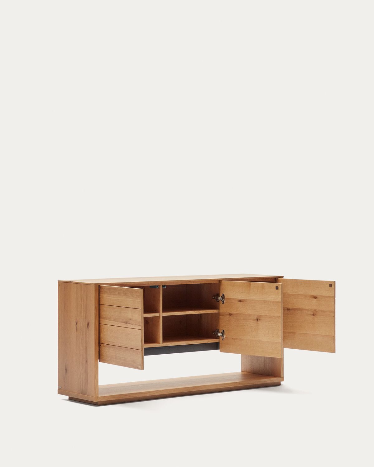 Aparador Alguema 3 puertas en chapa de roble con acabado natural 151 x 73cm