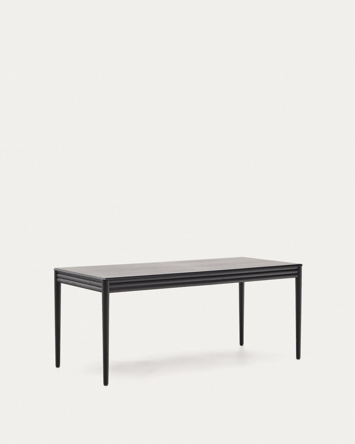 Mesa extensible Lenon de chapa y madera maciza de roble negro 160(200)x90cm FSC Mix Credit
