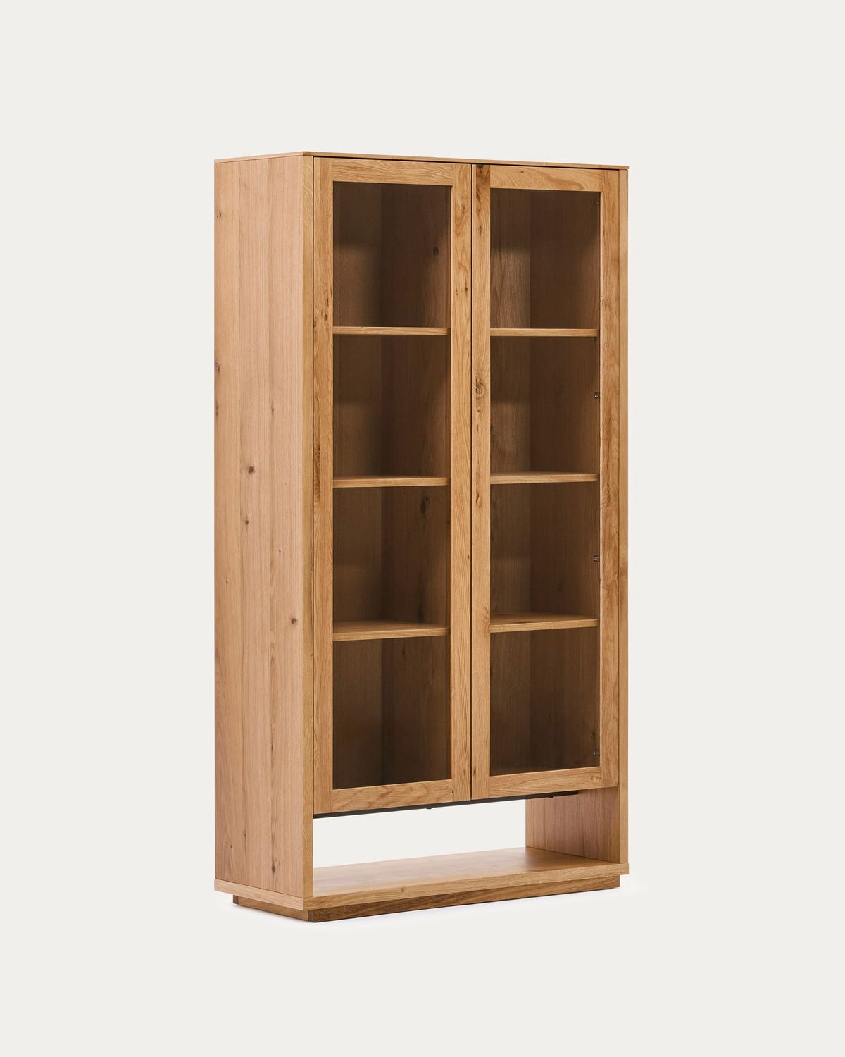 Vitrina Alguema de chapa en roble con acabado natural 100 x 185 cm