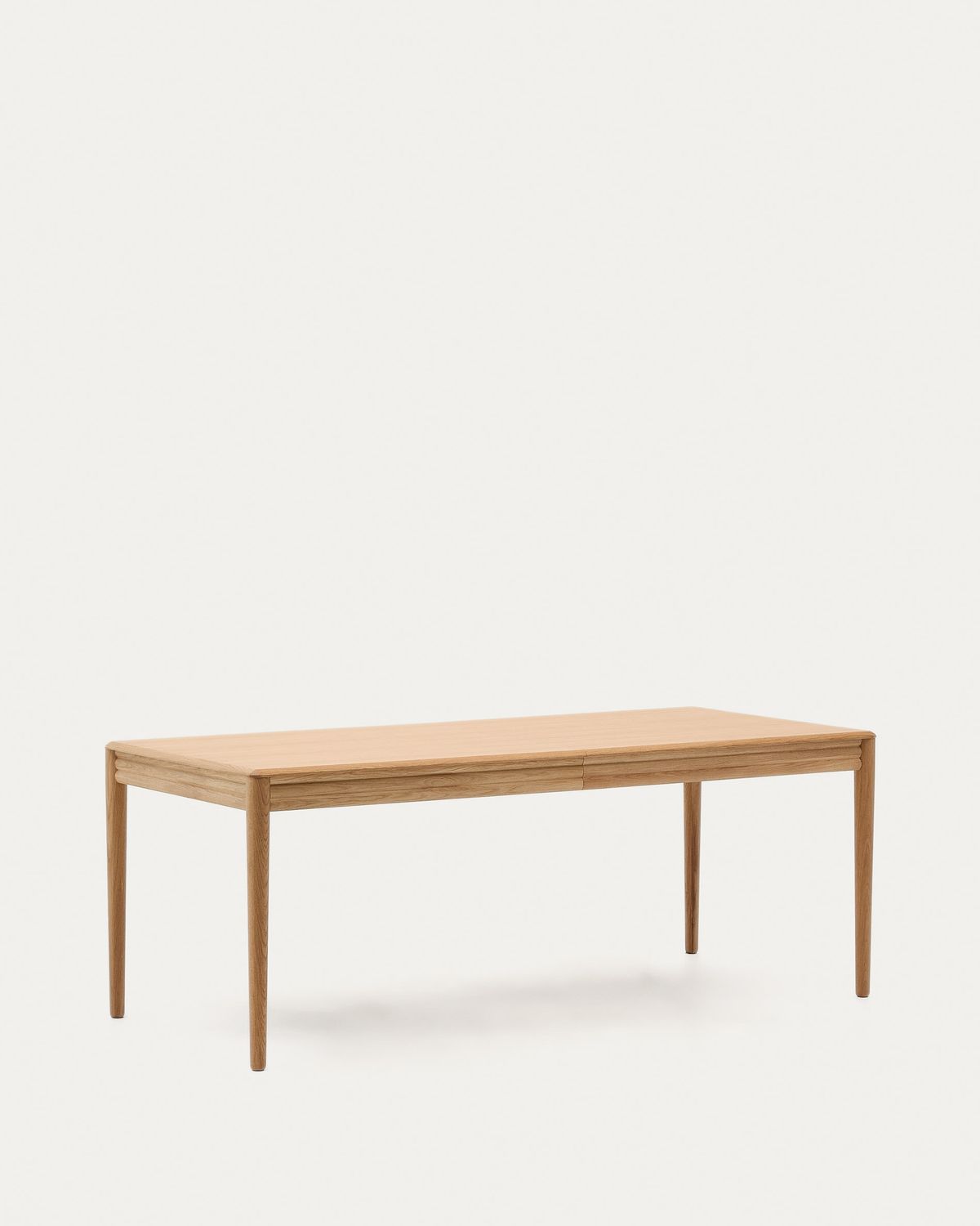Mesa extensible Lenon chapa y  madera maciza de roble FSC MIX Credit natural 200(280)x90 cm