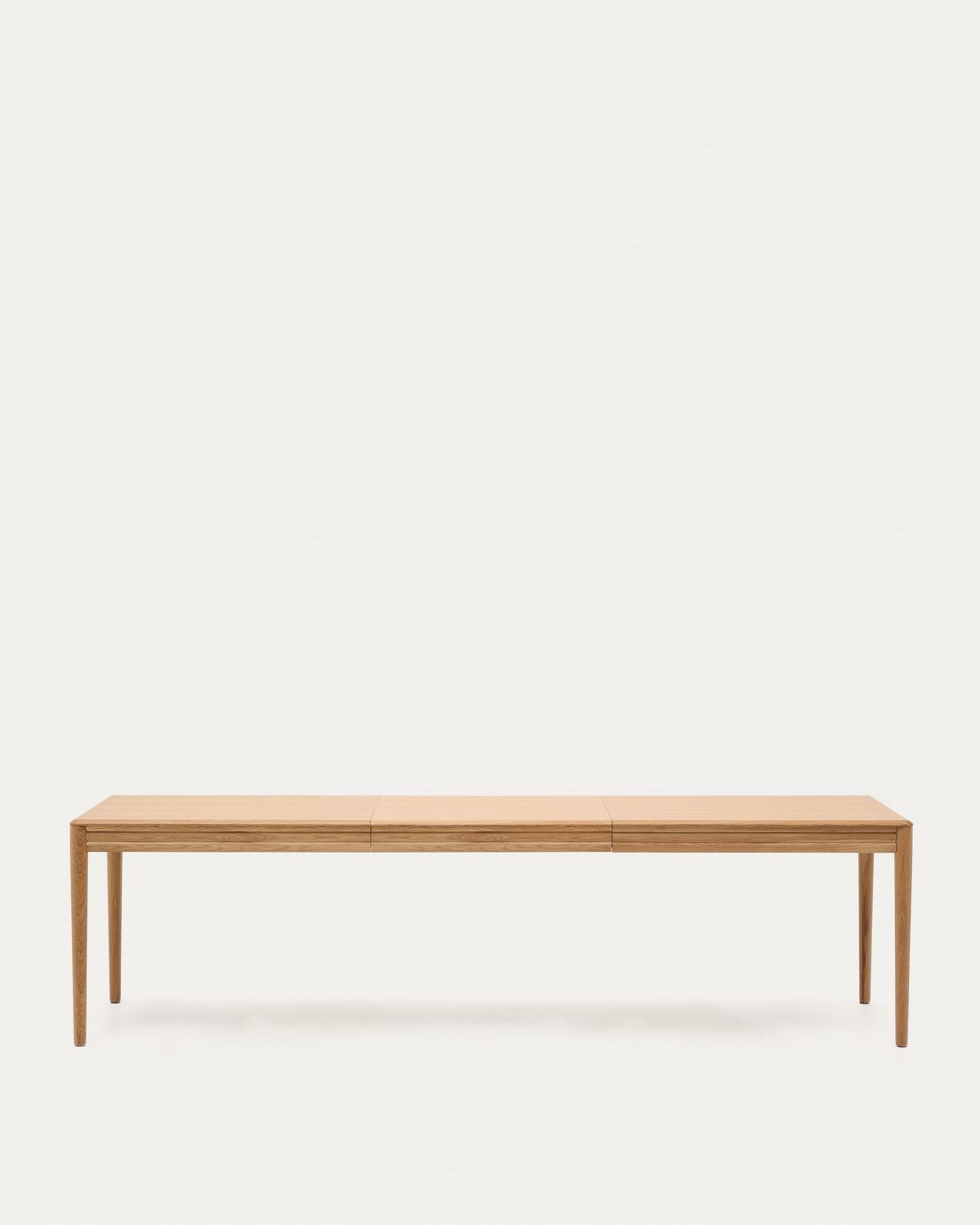 Mesa extensible Lenon chapa y  madera maciza de roble FSC MIX Credit natural 200(280)x90 cm