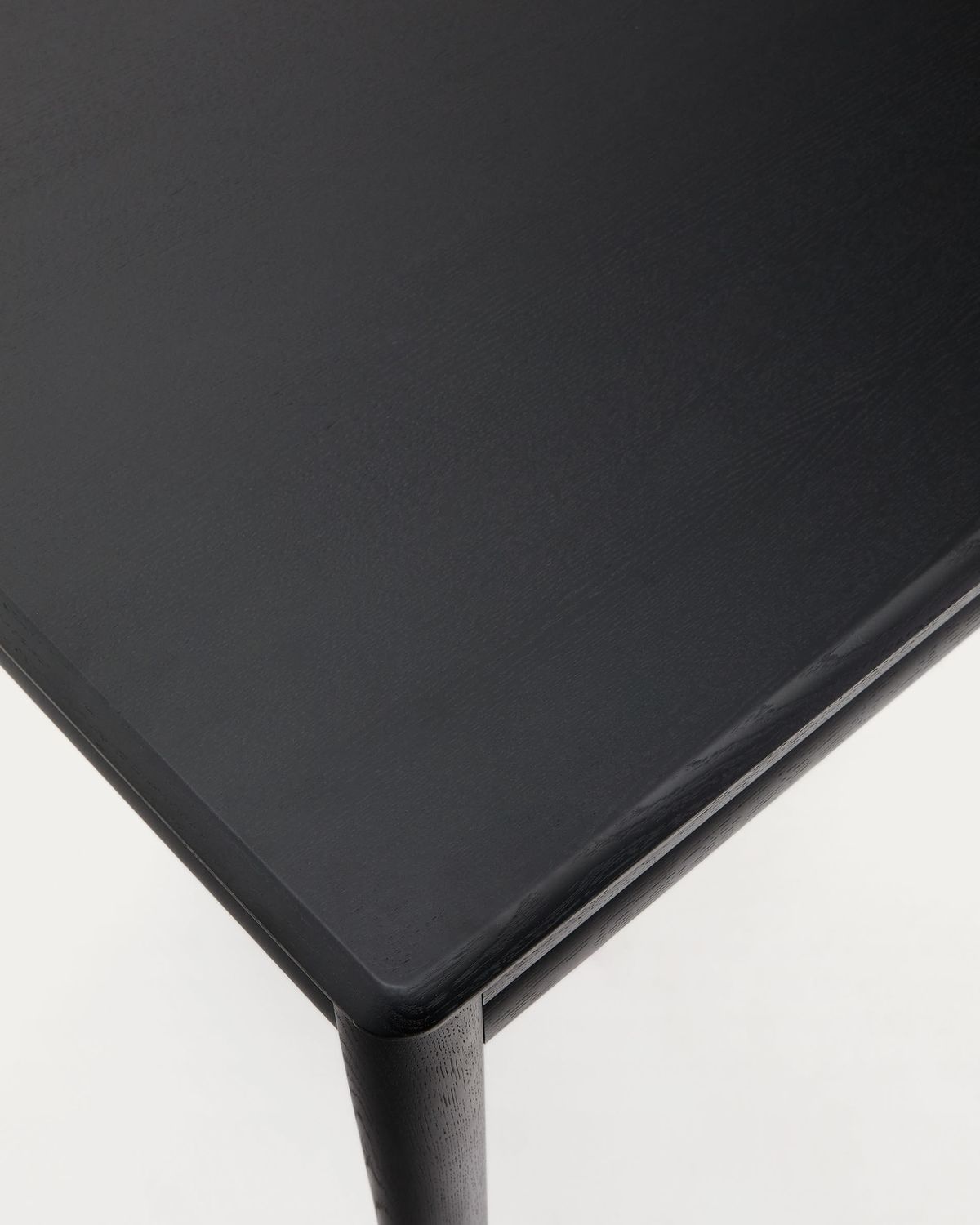 Mesa extensible Lenon de chapa y madera maciza de roble negro 200(280)x90cm FSC Mix Credit