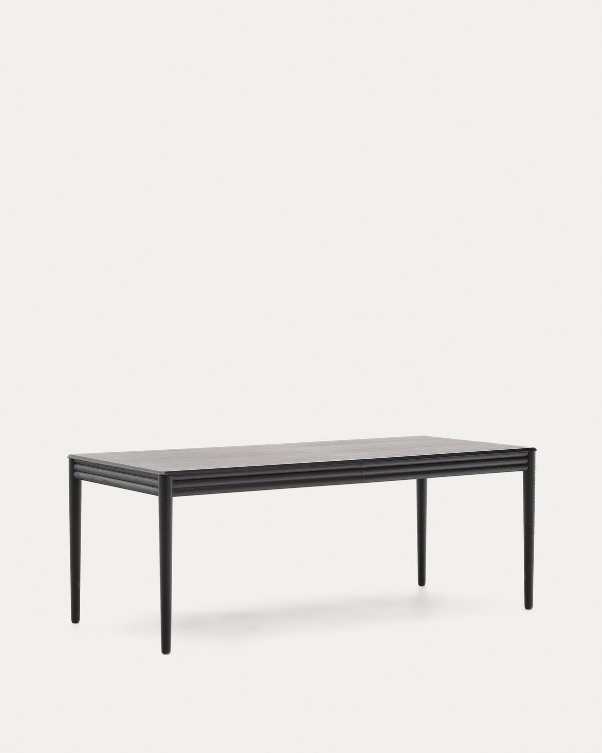 Mesa extensible Lenon de chapa y madera maciza de roble negro 200(280)x90cm FSC Mix Credit