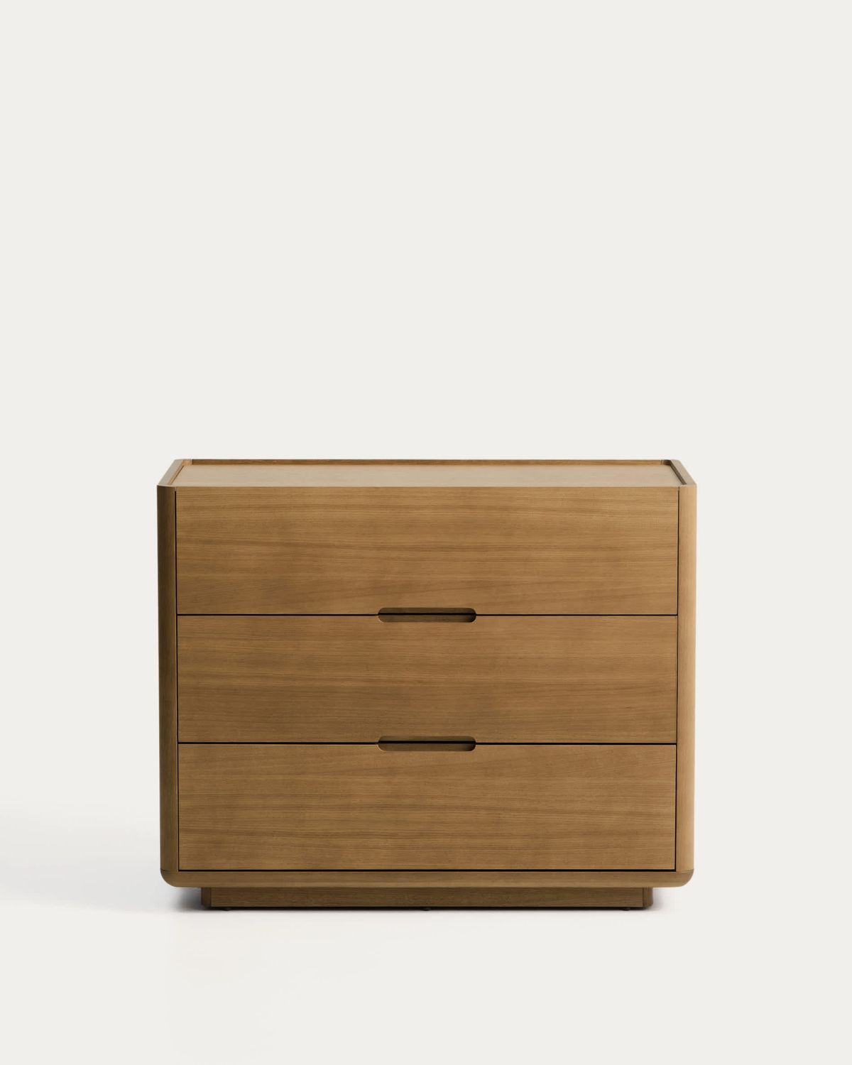 Cómoda Arelida de chapa y madera maciza de roble acabado marrón claro 100 x 80 cm FSC Mix Credit