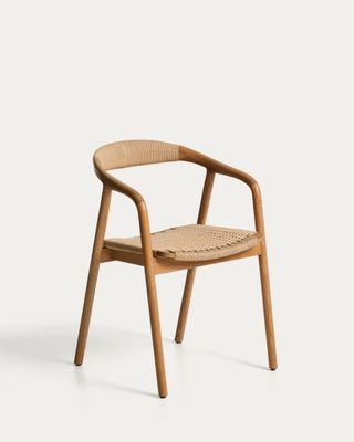 Silla Derile de madera maciza de roble acabado tono natural y cuerda de papel beige FSC Mix Credit