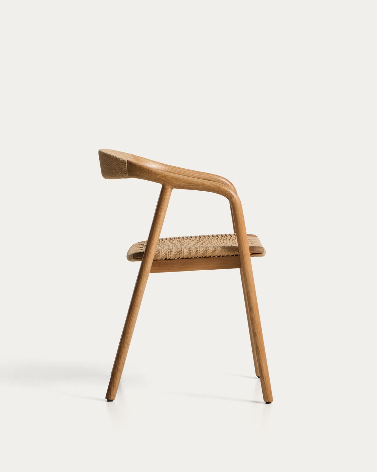 Silla Derile de madera maciza de roble acabado tono natural y cuerda de papel beige FSC Mix Credit