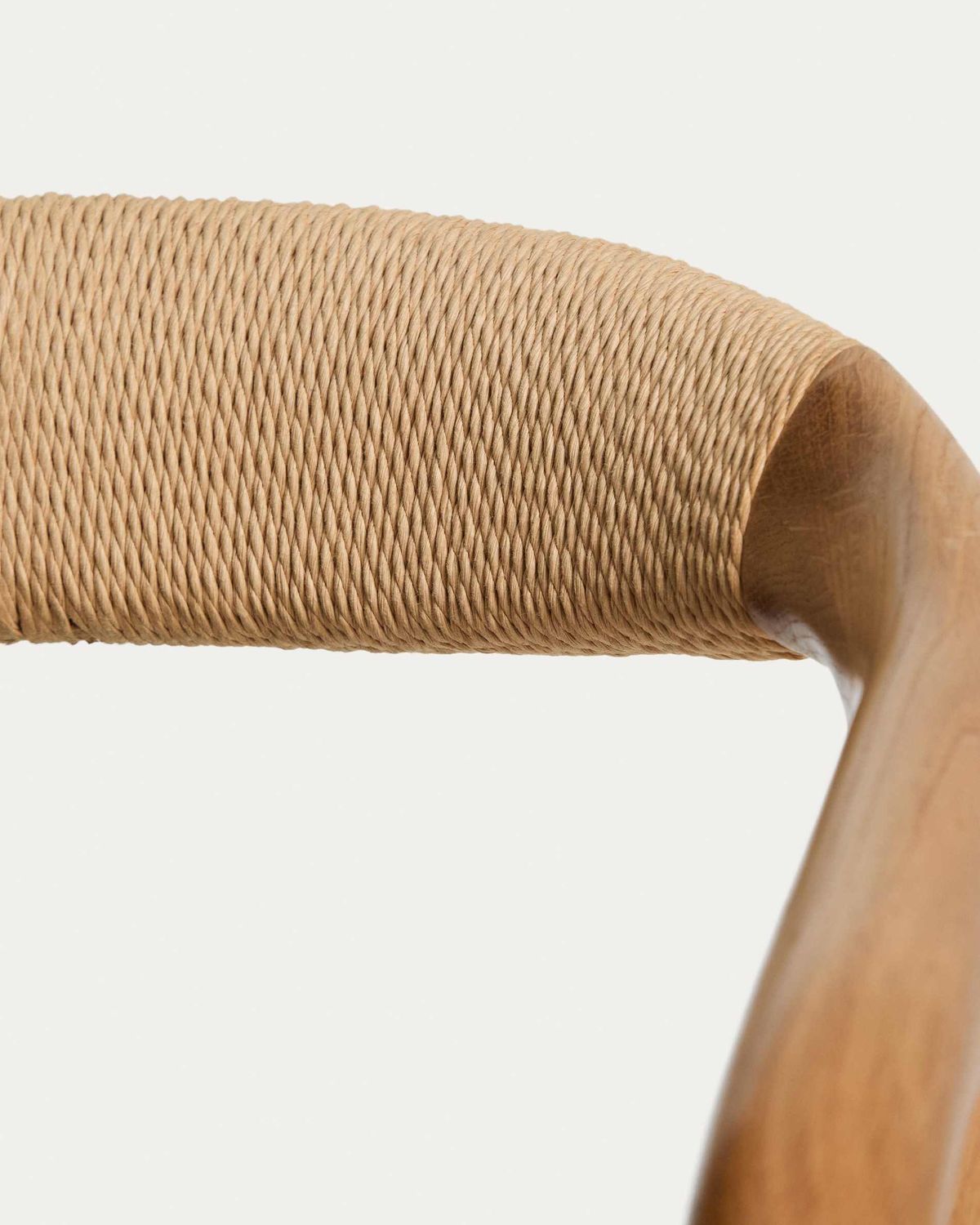 Silla Derile de madera maciza de roble acabado tono natural y cuerda de papel beige FSC Mix Credit