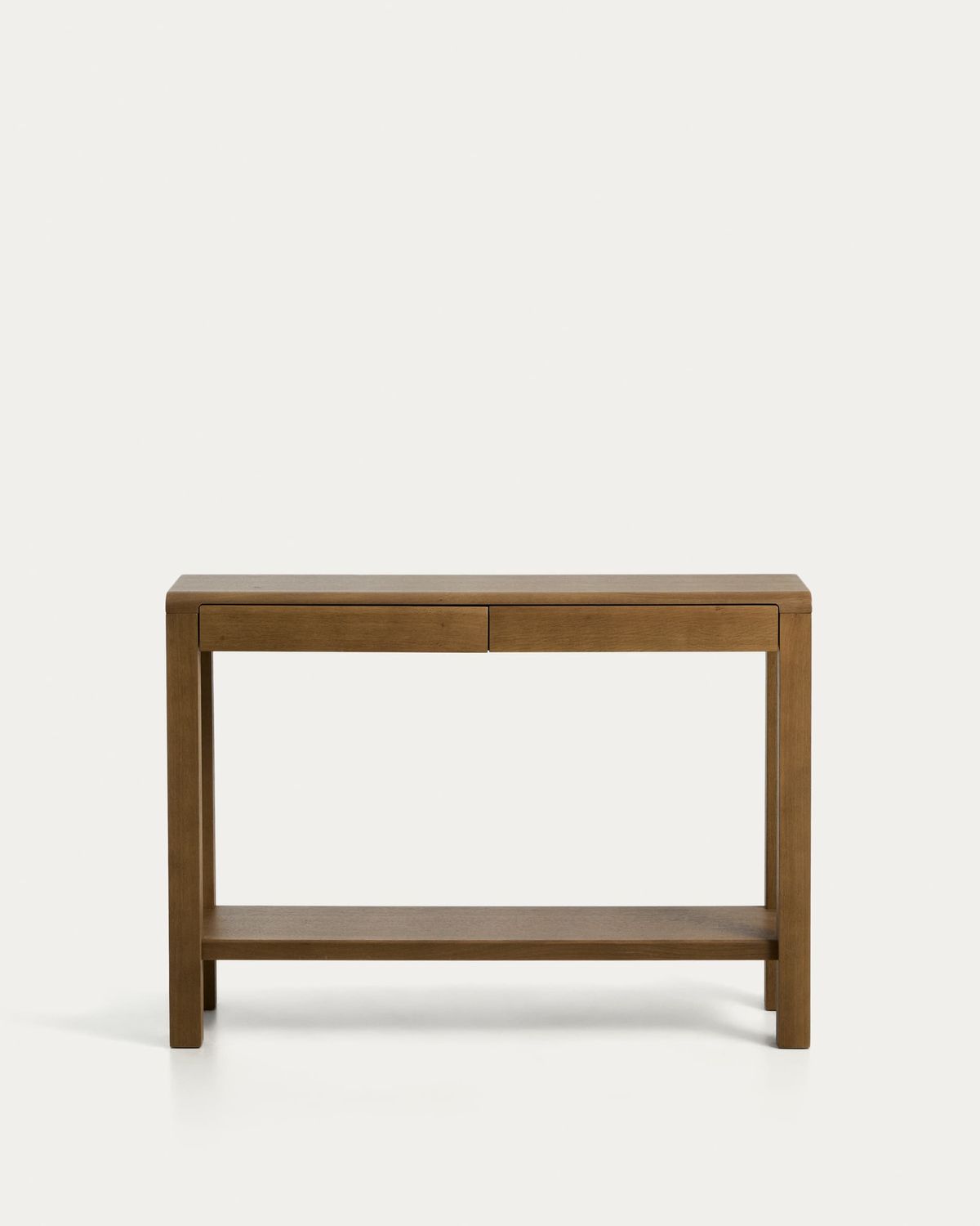 Consola Arelida de chapa y madera maciza de roble acabado marrón claro 112 x 80 cm FSC Mix Credit