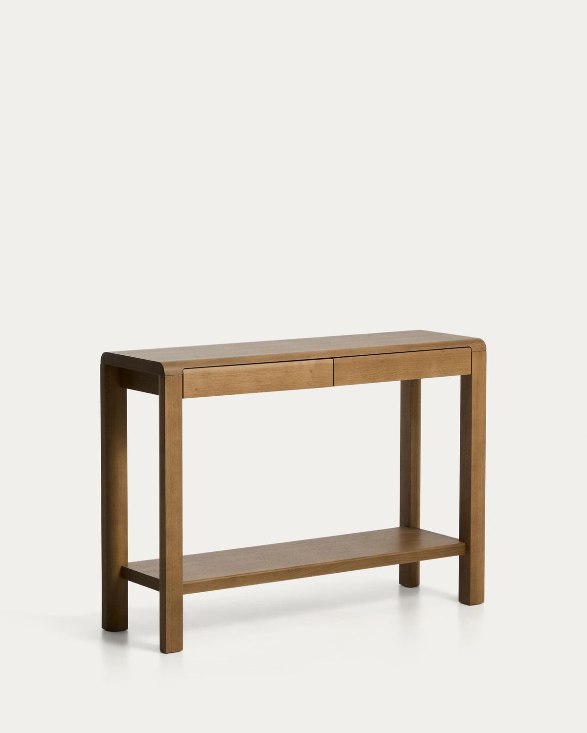 Consola Arelida de chapa y madera maciza de roble acabado marrón claro 112 x 80 cm FSC Mix Credit