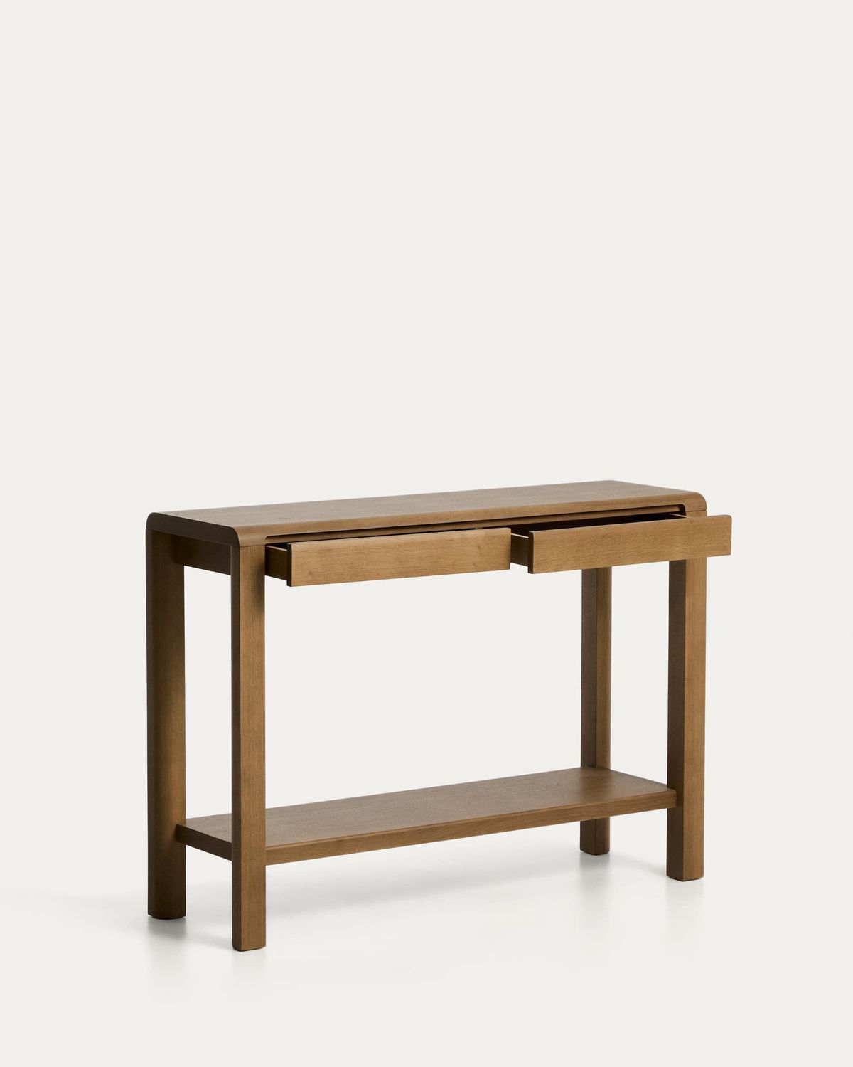 Consola Arelida de chapa y madera maciza de roble acabado marrón claro 112 x 80 cm FSC Mix Credit