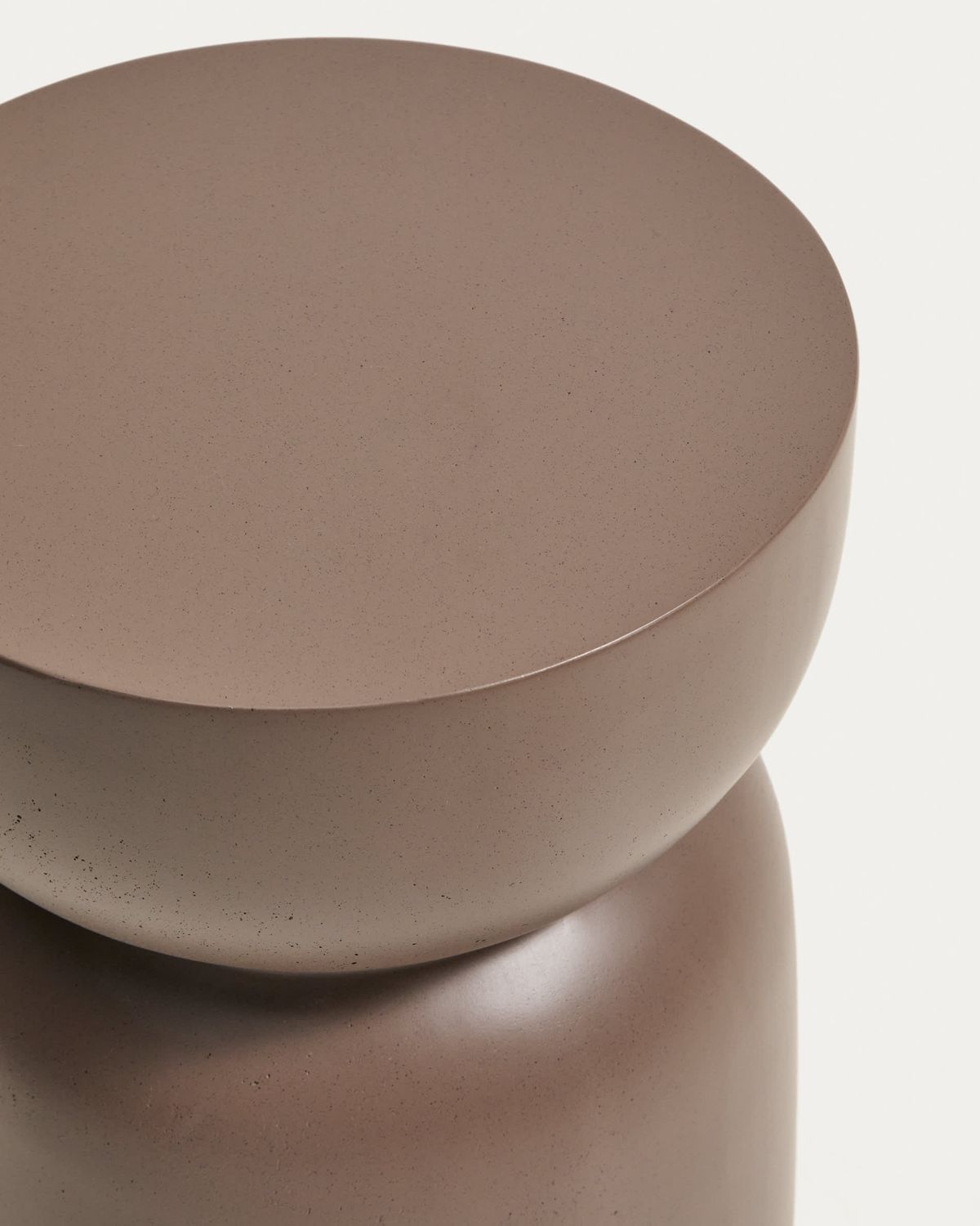 Mesa auxiliar Garbet de cemento marrón Ø 32 cm