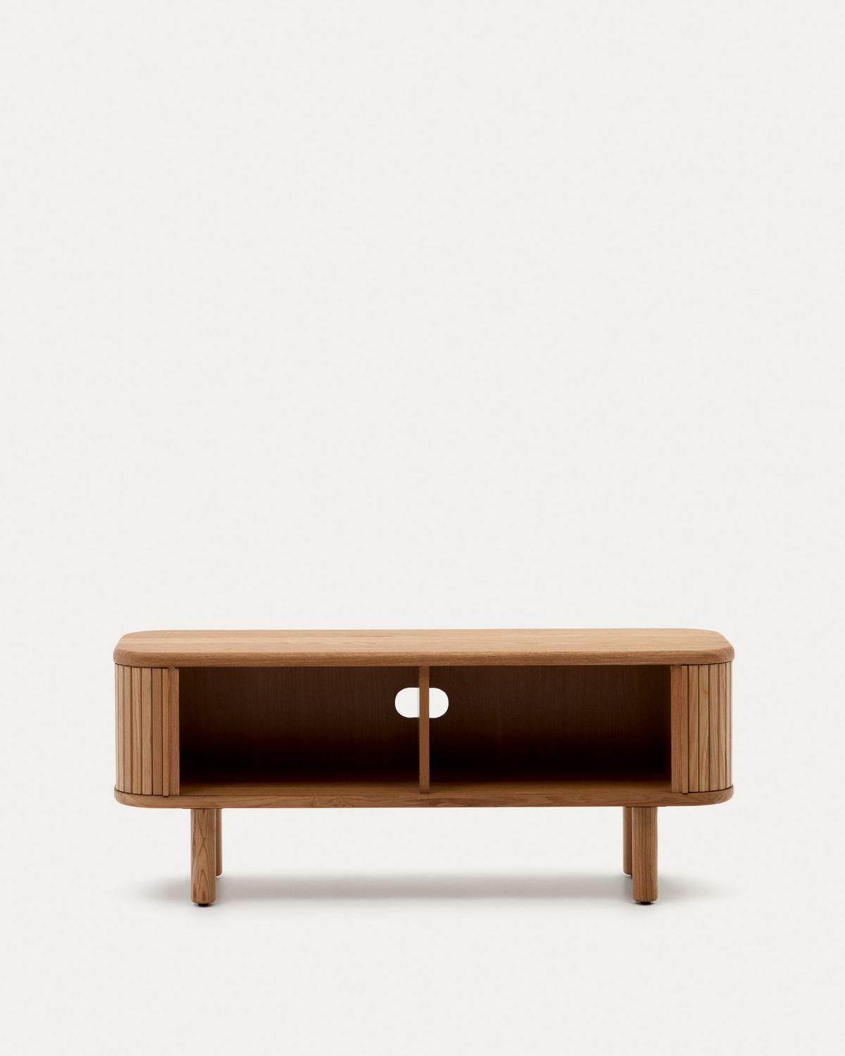 Mueble TV Mailen 2 puertas en chapa de fresno con acabado natural 120 x 50 cm