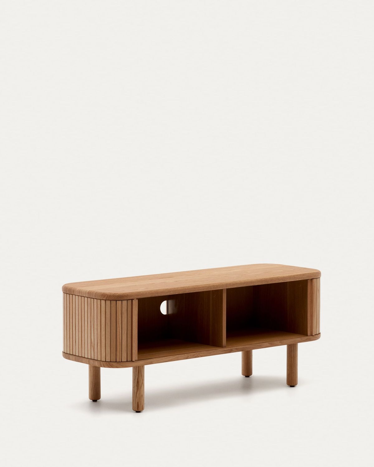Mueble TV Mailen 2 puertas en chapa de fresno con acabado natural 120 x 50 cm