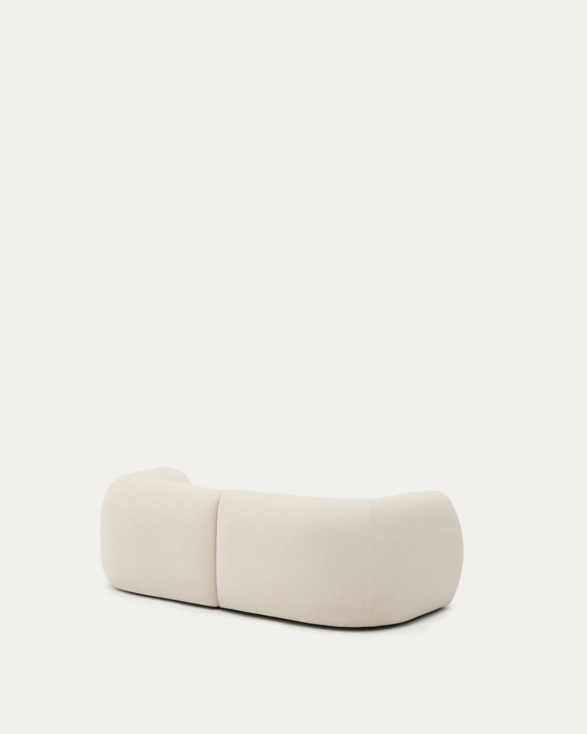 Sofá modular Martina 2 plazas de chenilla con chaise longue derecho color crudo 230 cm