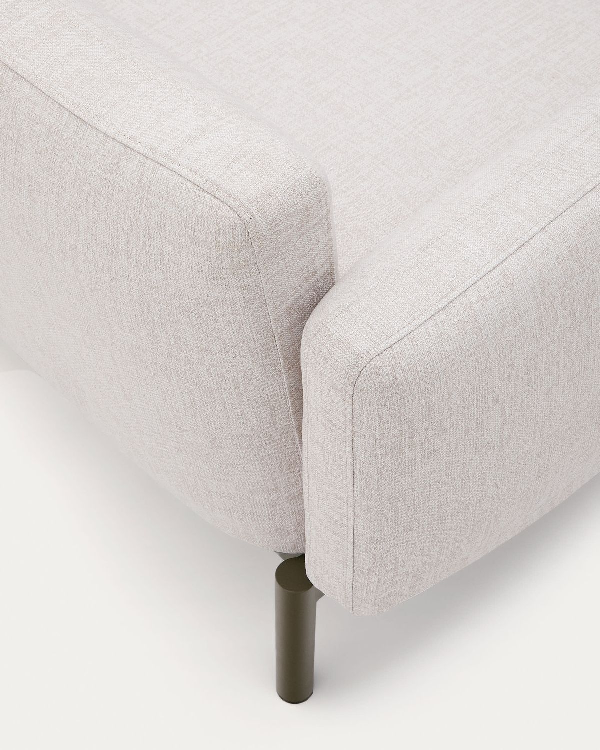 Butaca modular de exterior Sorells con tapizado beige y aluminio verde