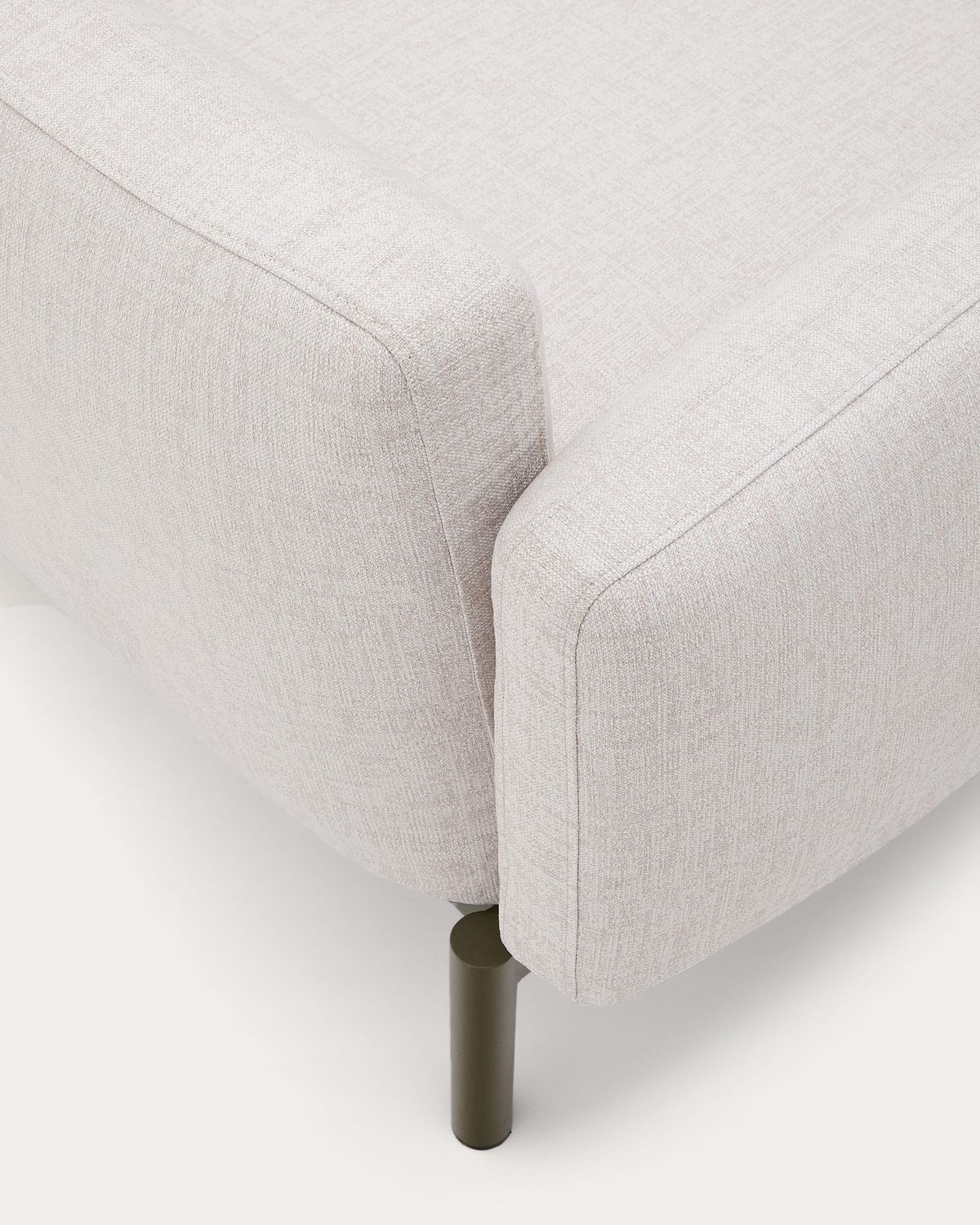 Sofá modular de exterior Sorells 4 plazas con tapizado beige y aluminio verde 370 cm