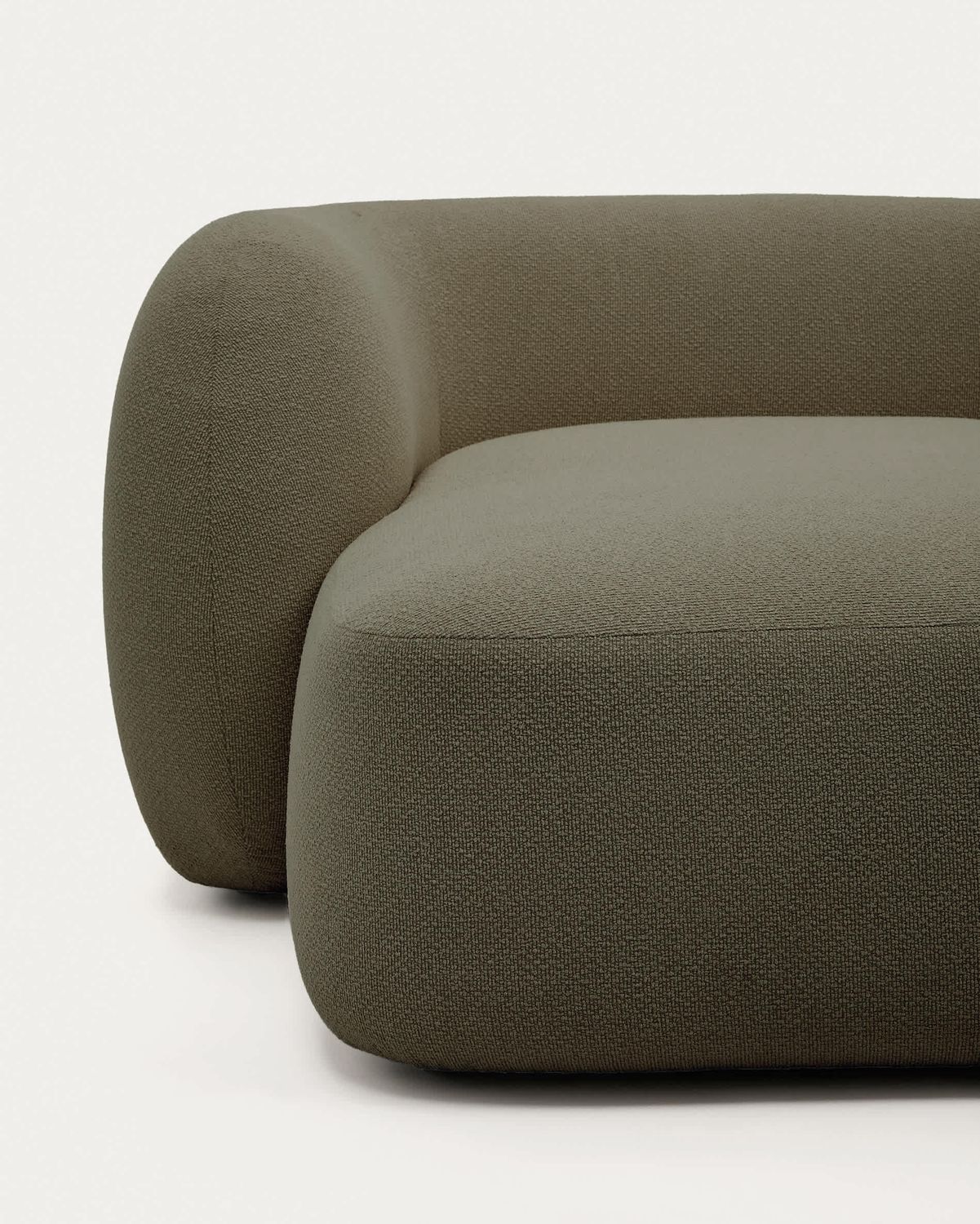 Sofá modular Martina 2 plazas de chenilla con chaise longue derecho verde 230 cm