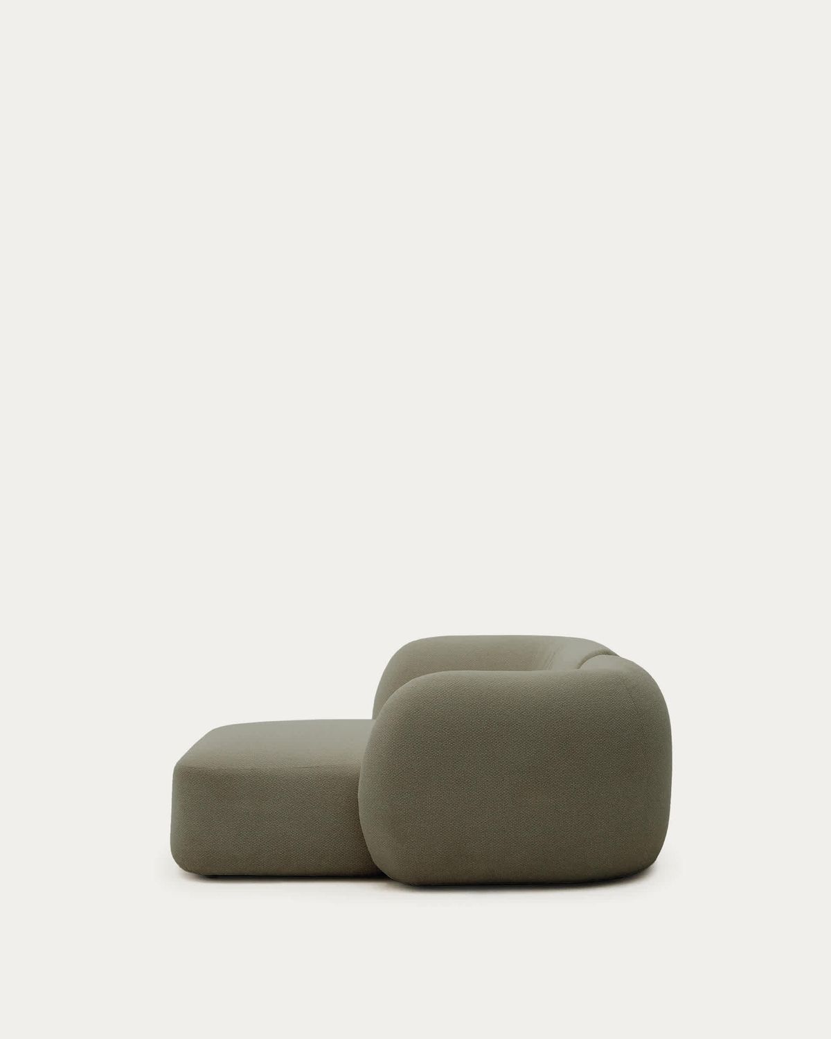 Sofá modular Martina 2 plazas de chenilla con chaise longue derecho verde 230 cm