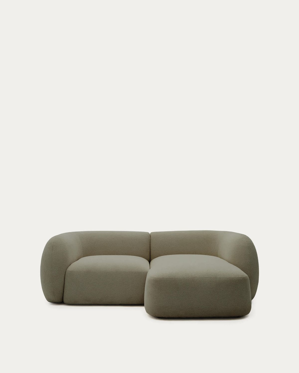 Sofá modular Martina 2 plazas de chenilla con chaise longue derecho verde 230 cm