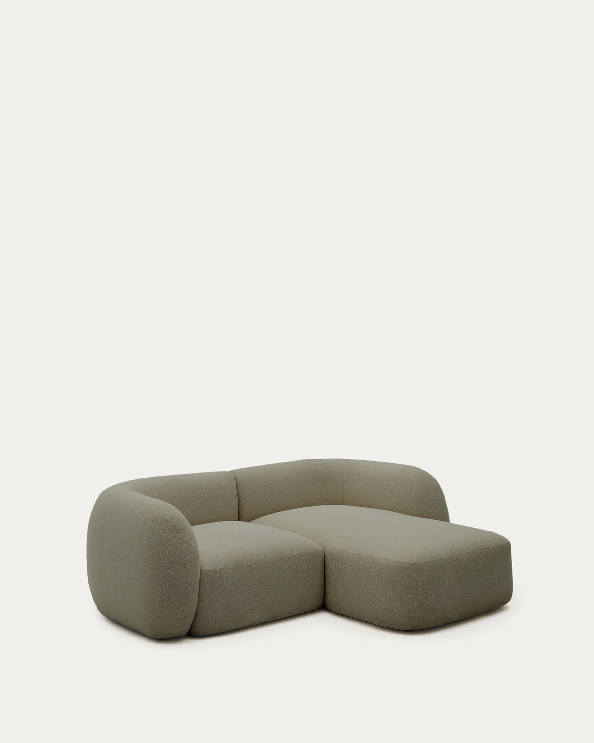 Sofá modular Martina 2 plazas de chenilla con chaise longue derecho verde 230 cm