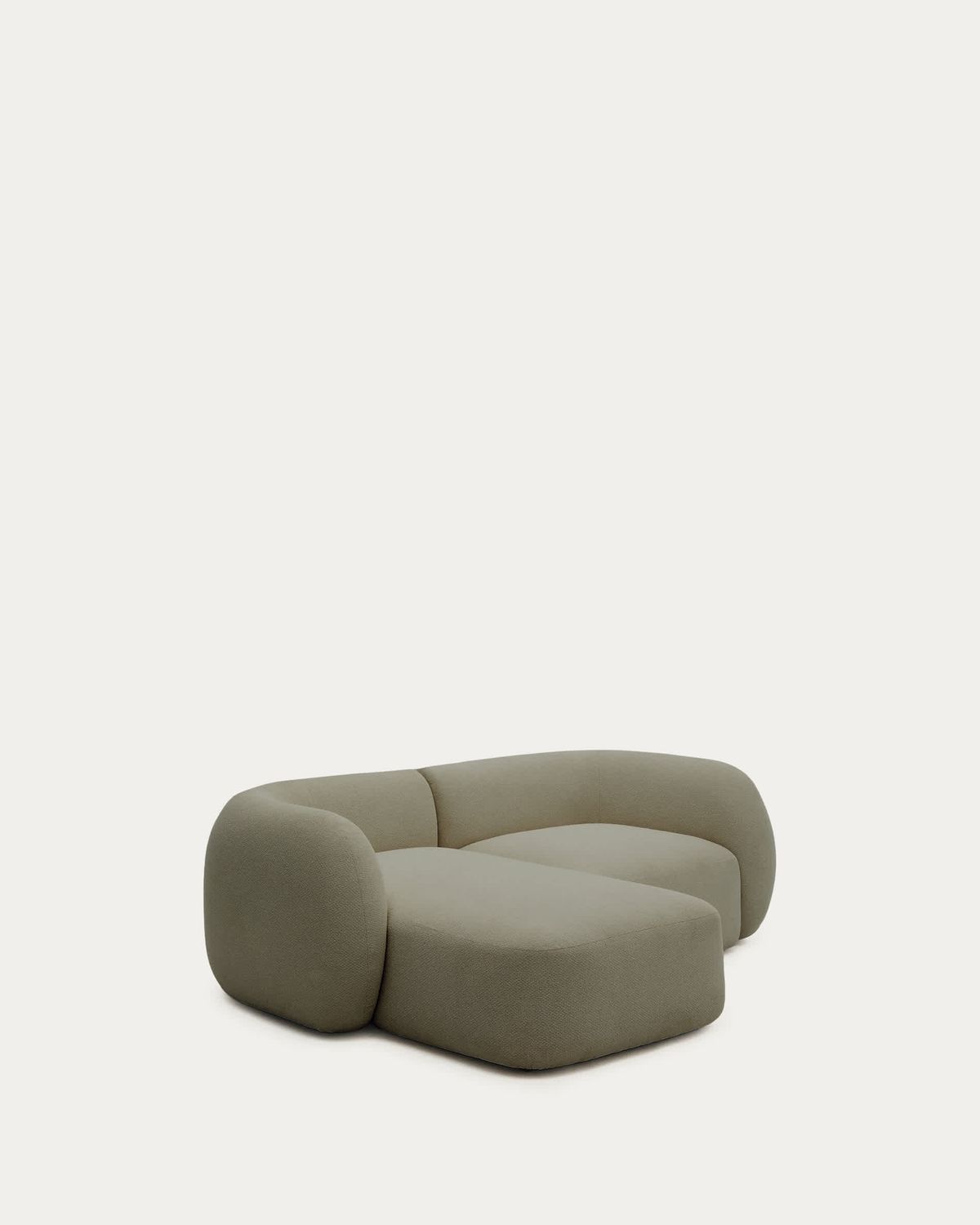 Sofá modular Martina 2 plazas de chenilla con chaise longue izquierdo verde 230 cm