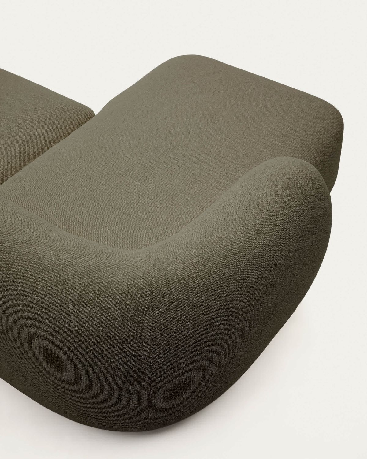 Sofá modular Martina 2 plazas de chenilla con chaise longue izquierdo verde 230 cm