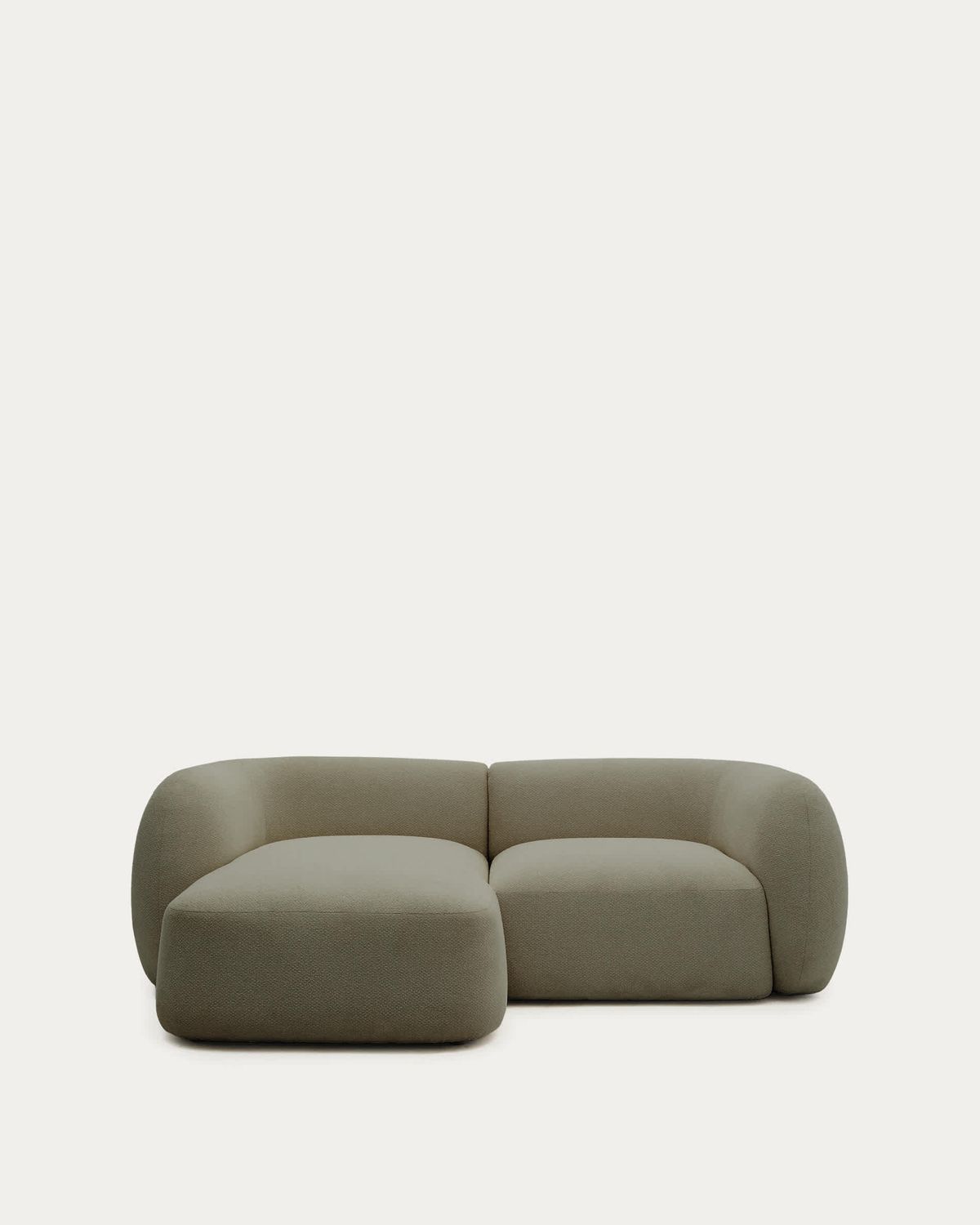Sofá modular Martina 2 plazas de chenilla con chaise longue izquierdo verde 230 cm