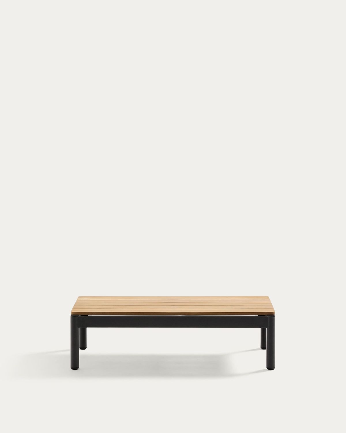 Mesa de centro Sorells de aluminio gris y madera de teca 52,4 x 91 cm FSC 100%