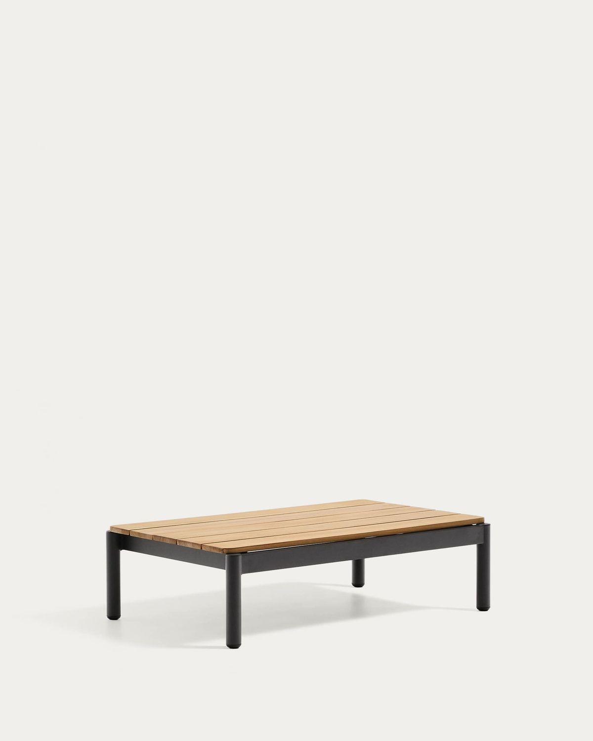 Mesa de centro Sorells de aluminio gris y madera de teca 52,4 x 91 cm FSC 100%