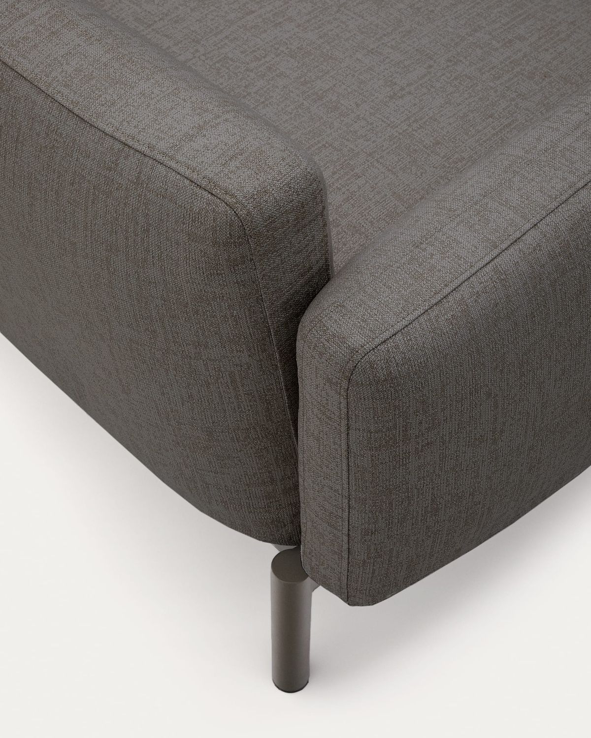 Sofá modular de exterior Sorells 4 plazas con tapizado gris y aluminio gris 370 cm