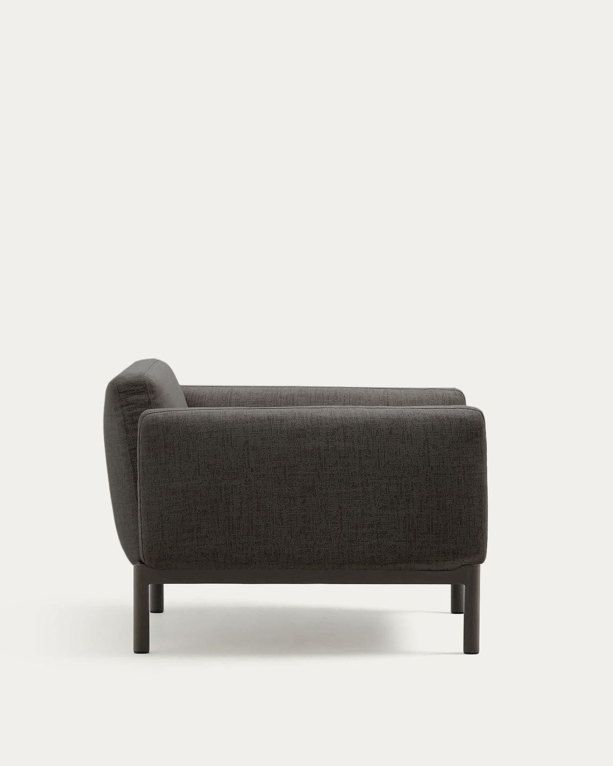 Butaca modular de exterior Sorells con tapizado gris y aluminio gris