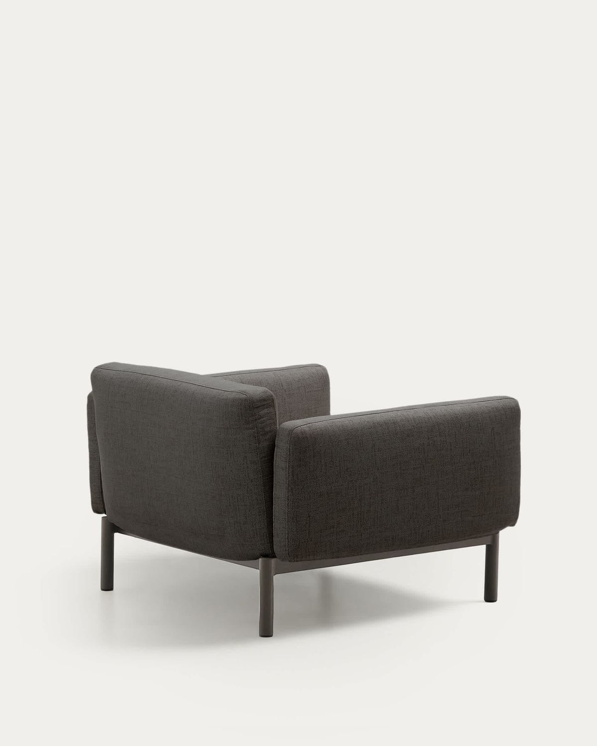 Butaca modular de exterior Sorells con tapizado gris y aluminio gris
